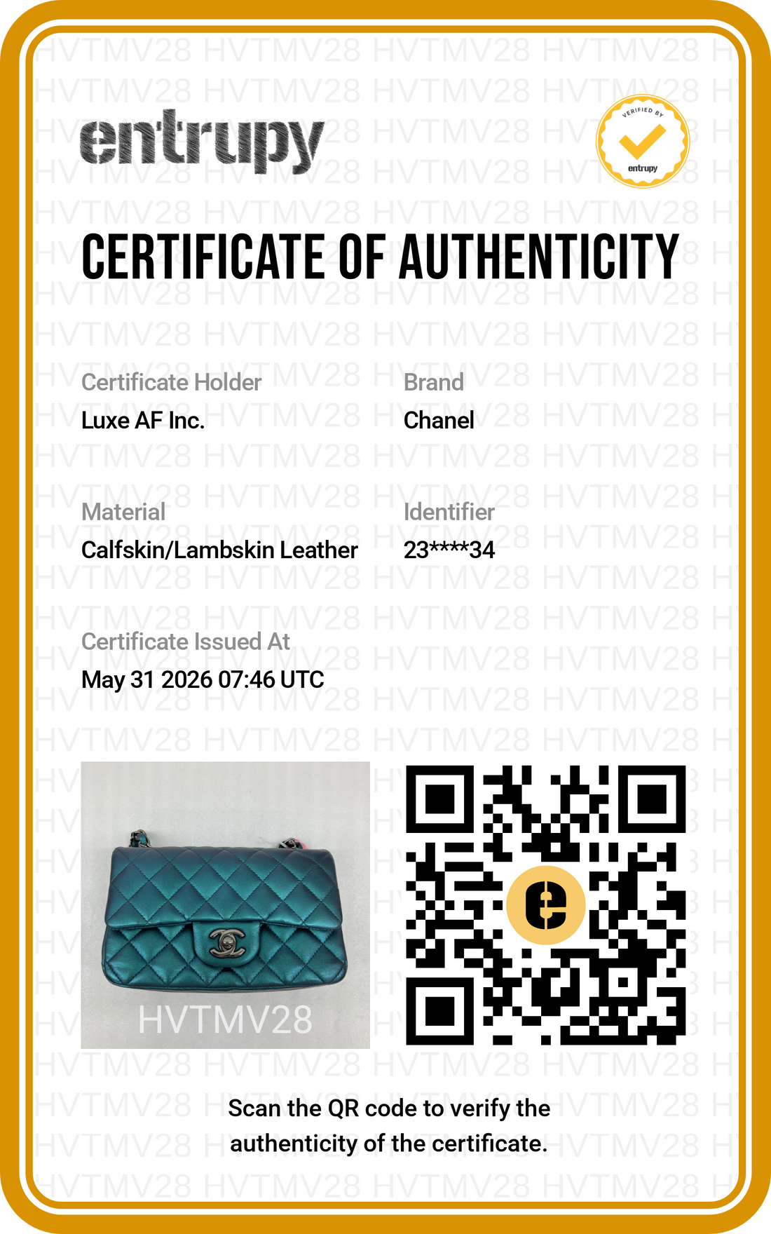 Chanel Classic Flap Iridescent Metallic Turquoise Blue Leather Shoulder Bag(23***34) CC2065