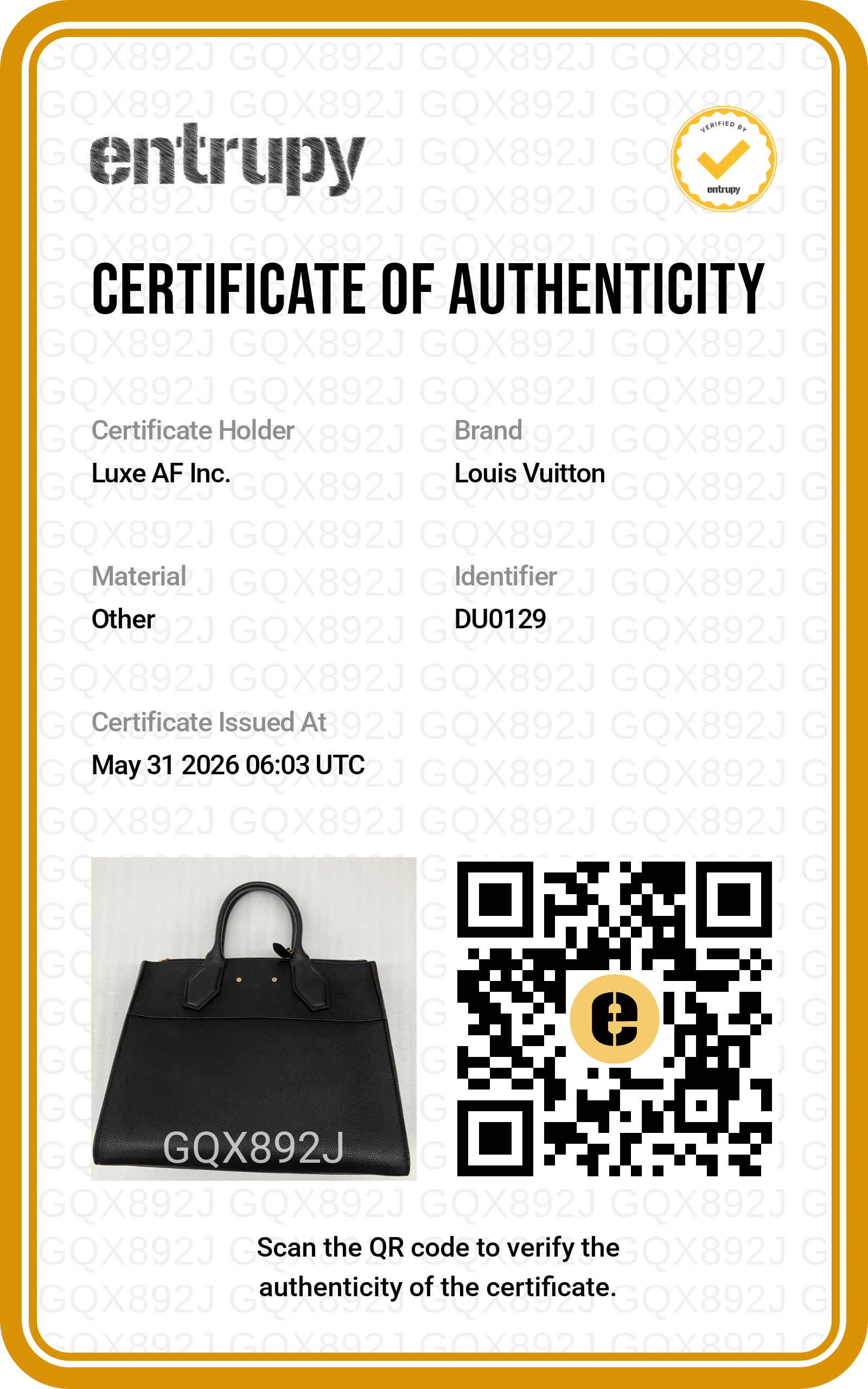 Louis Vuitton City Steamer Black Grained Leather Handle Bag LV2955