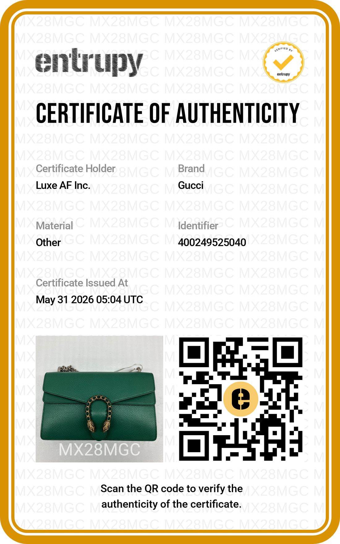Gucci Dionysus Green Leather Shoulder Bag GG1151