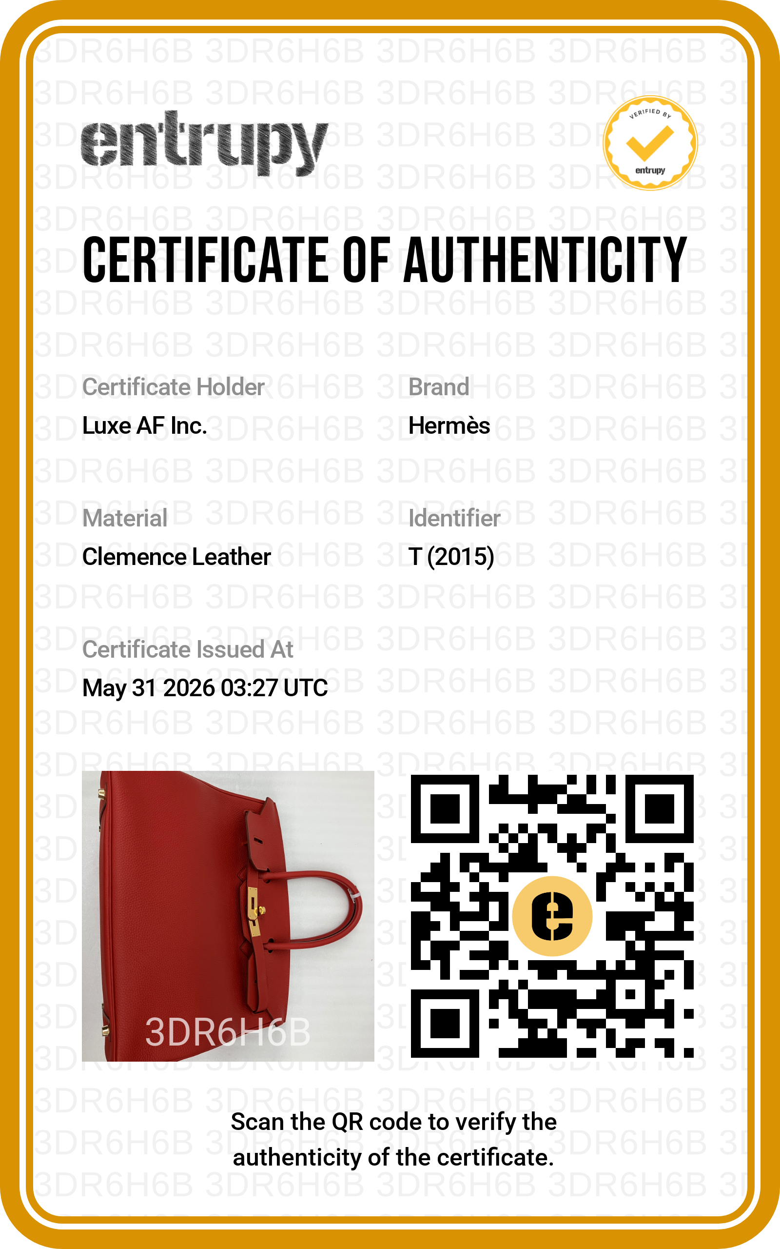 Hermes Birkin35 Red Leather Top Handle Bag HR116