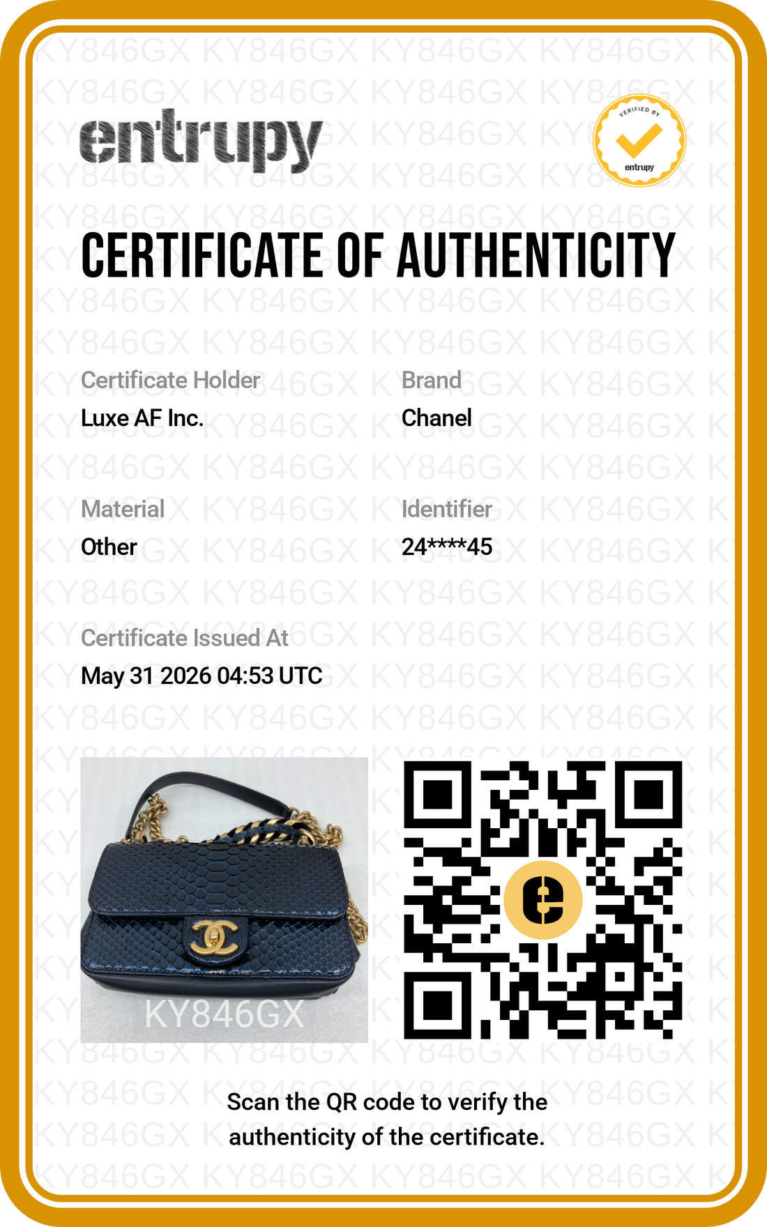 Chanel Classic Flap Metallic Navy Python Leather Shoulder Bag With Gold Hardware(24***45) CC2066
