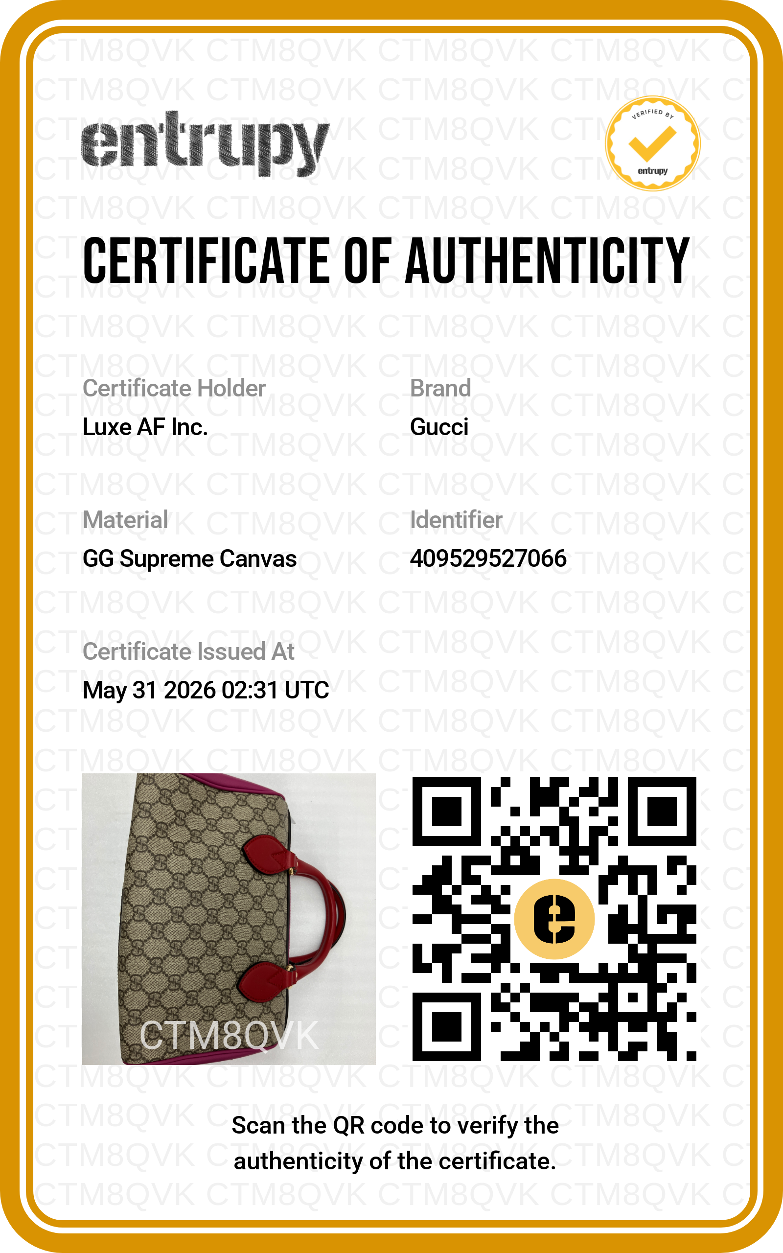 Gucci GG Supreme Canvas & Red Leather Boston Bag GG1278