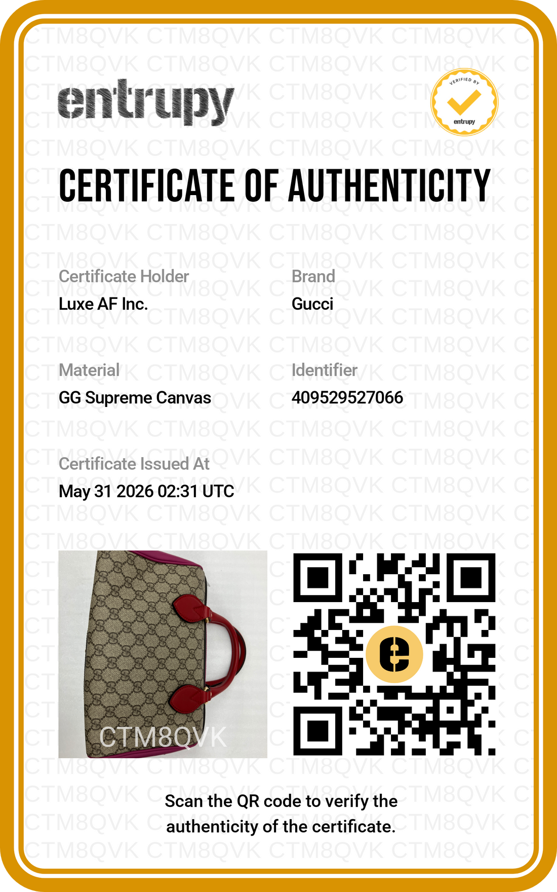 Gucci GG Supreme Canvas & Red Leather Boston Bag GG1278