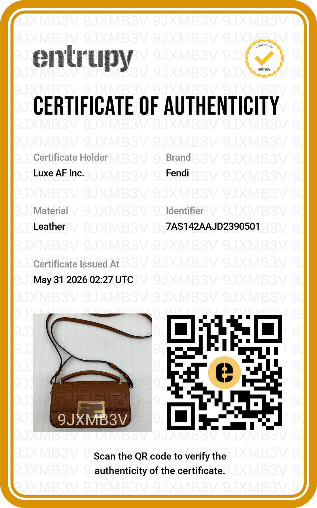 Fendi Baguette Brown Embossed FF Nappa Leather Shoulder Bag FF113