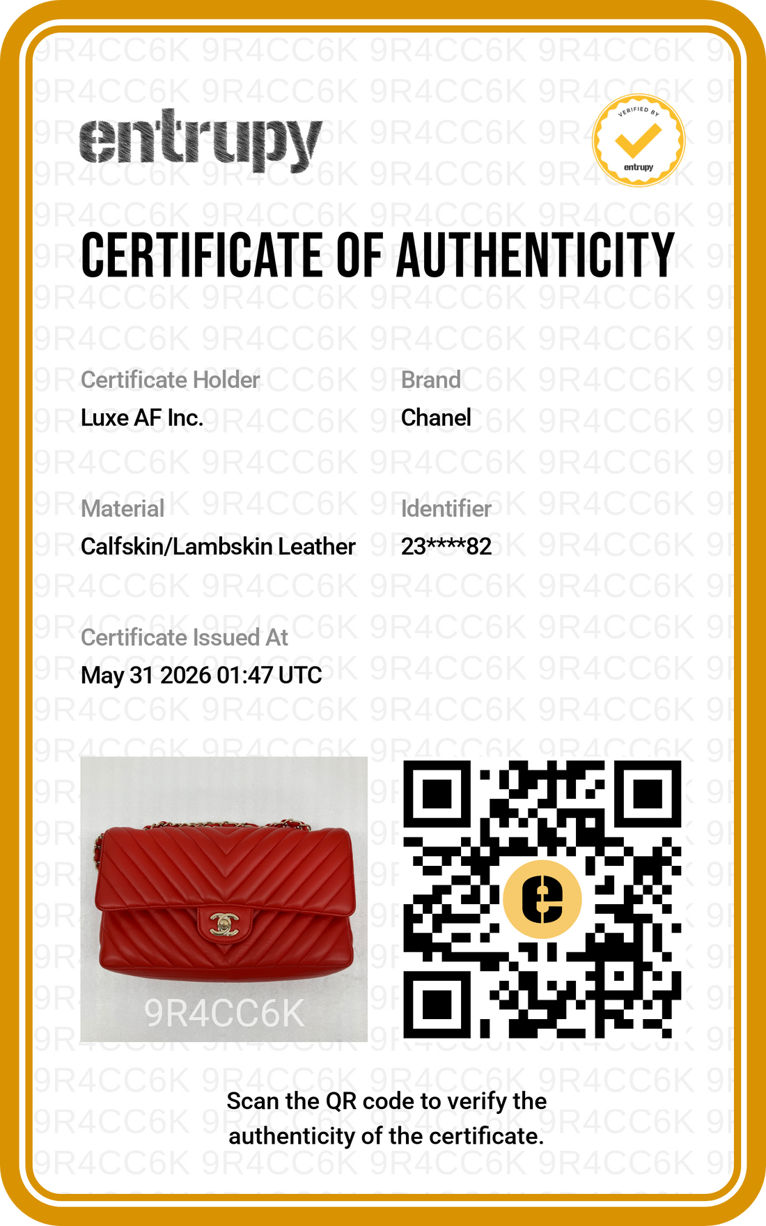 Chanel Classic Flap Red Chevron Quilted Lambskin Flap Bag With Gold Buckle(23***82) CC2062