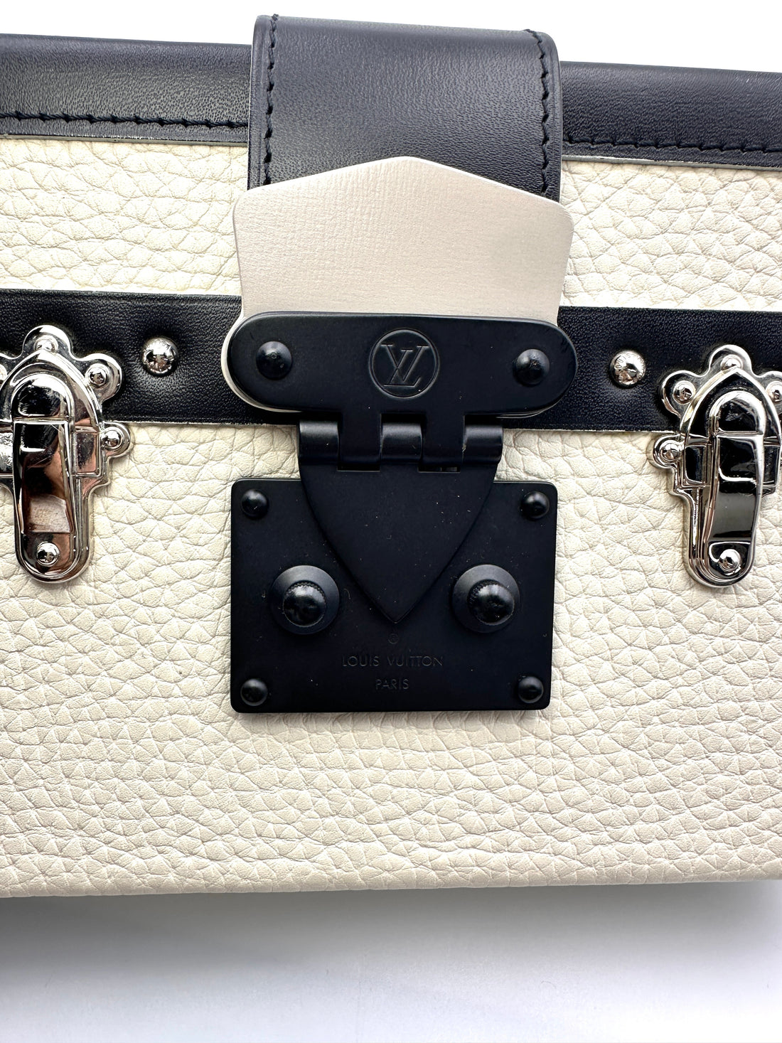 Louis Vuitton Petite Malle Black/White Leather Shoulder Bag LV2901