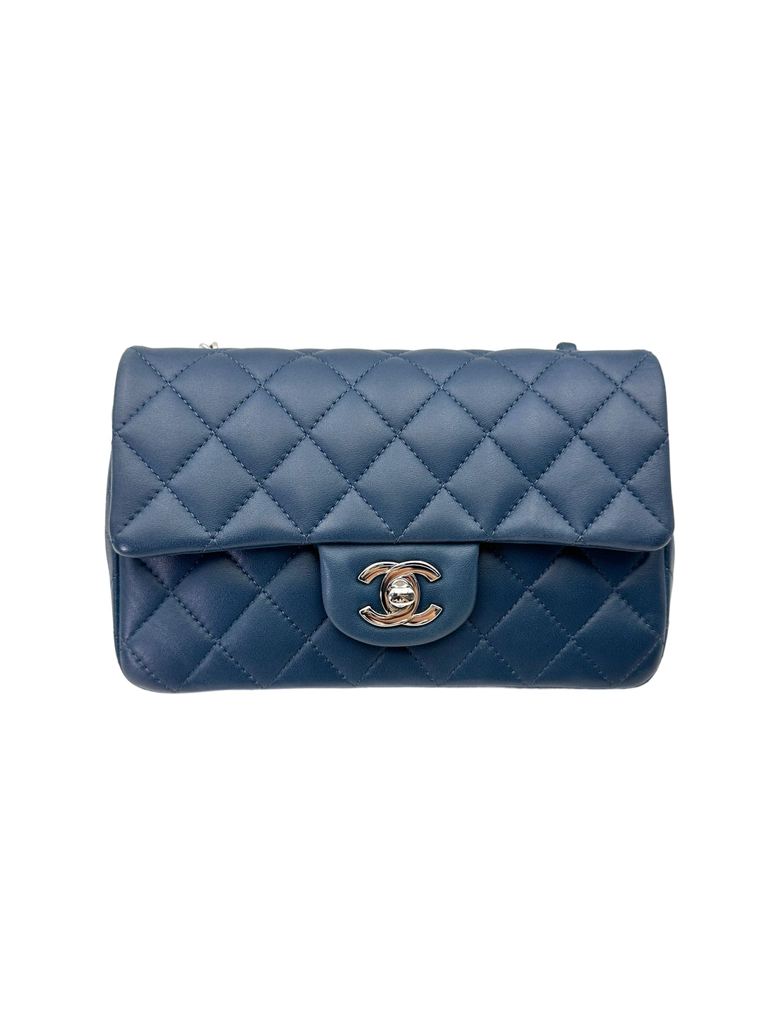Chanel Classic Flap Blue Quilted Lambskin Flap Bag With Silver Buckle(28***12) CC2070