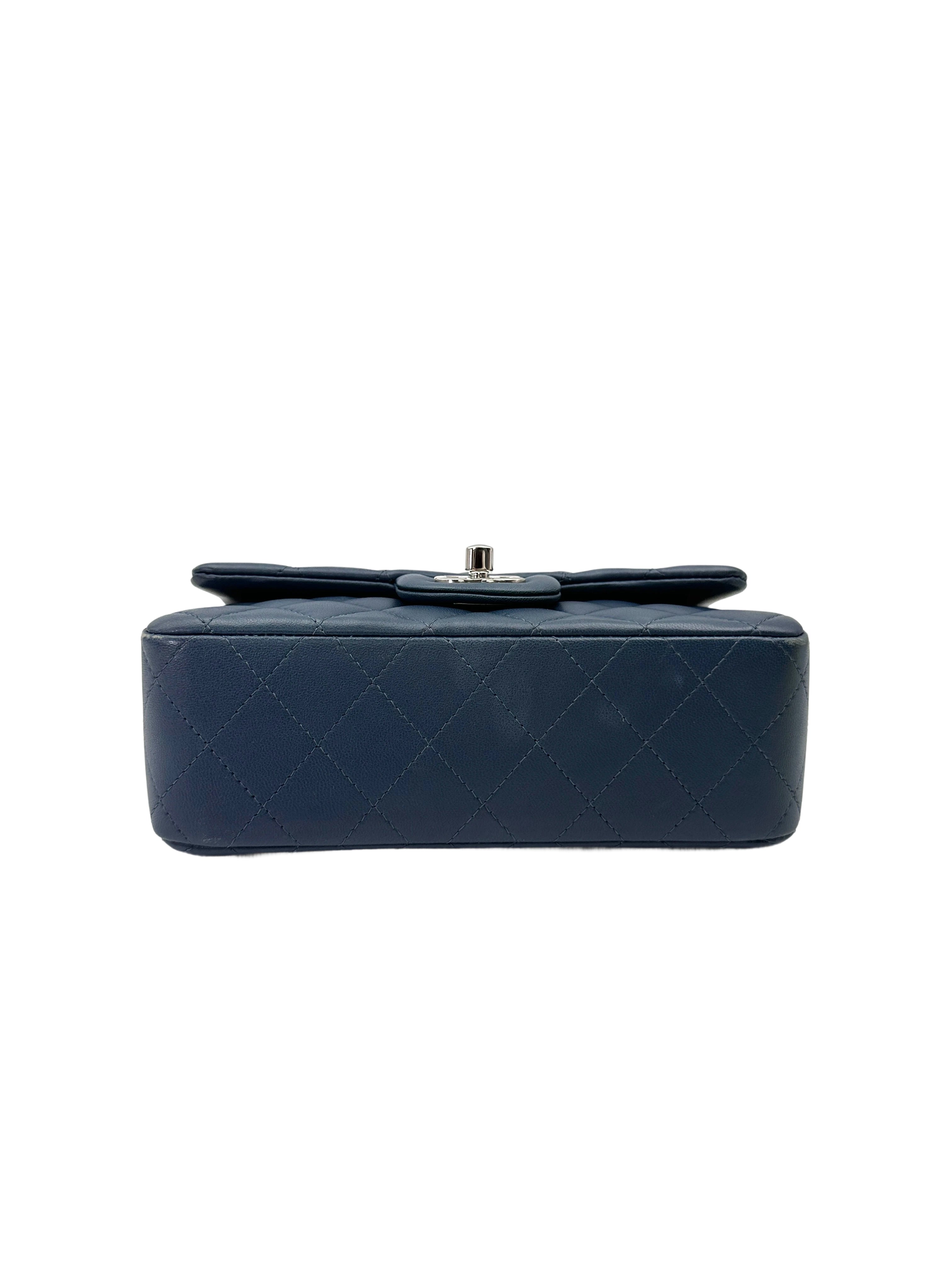 Chanel Classic Flap Blue Quilted Lambskin Flap Bag With Silver Buckle(28***12) CC2070