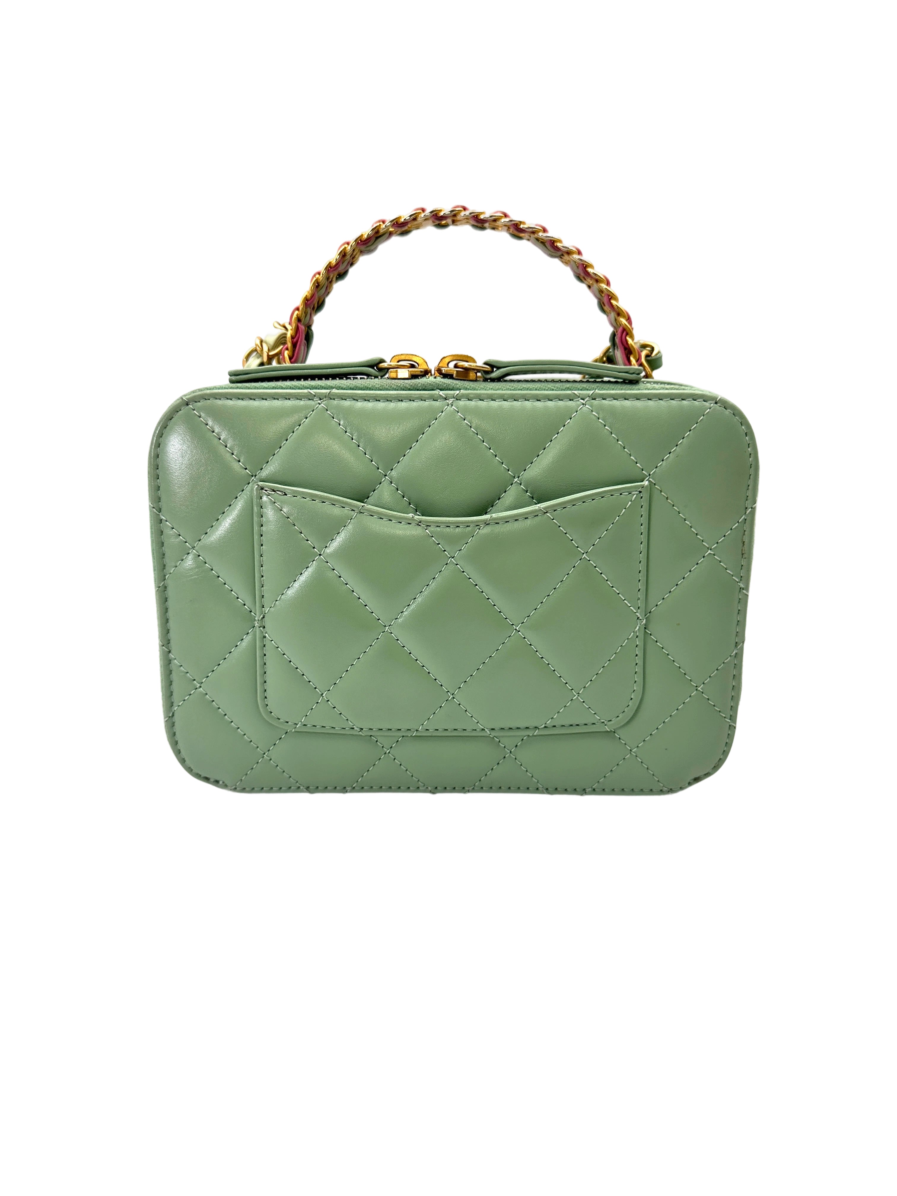 Chanel 24P Blue Quilted Leather Rainbow Handle Bag(TN***XJ) CC2067