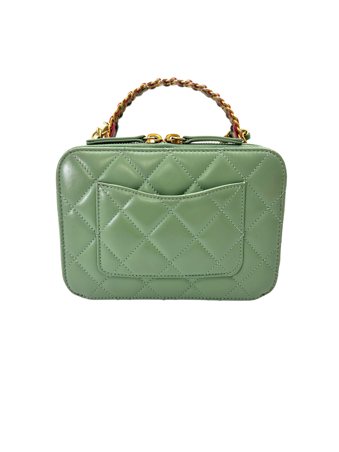Chanel 24P Blue Quilted Leather Rainbow Handle Bag(TN***XJ) CC2067