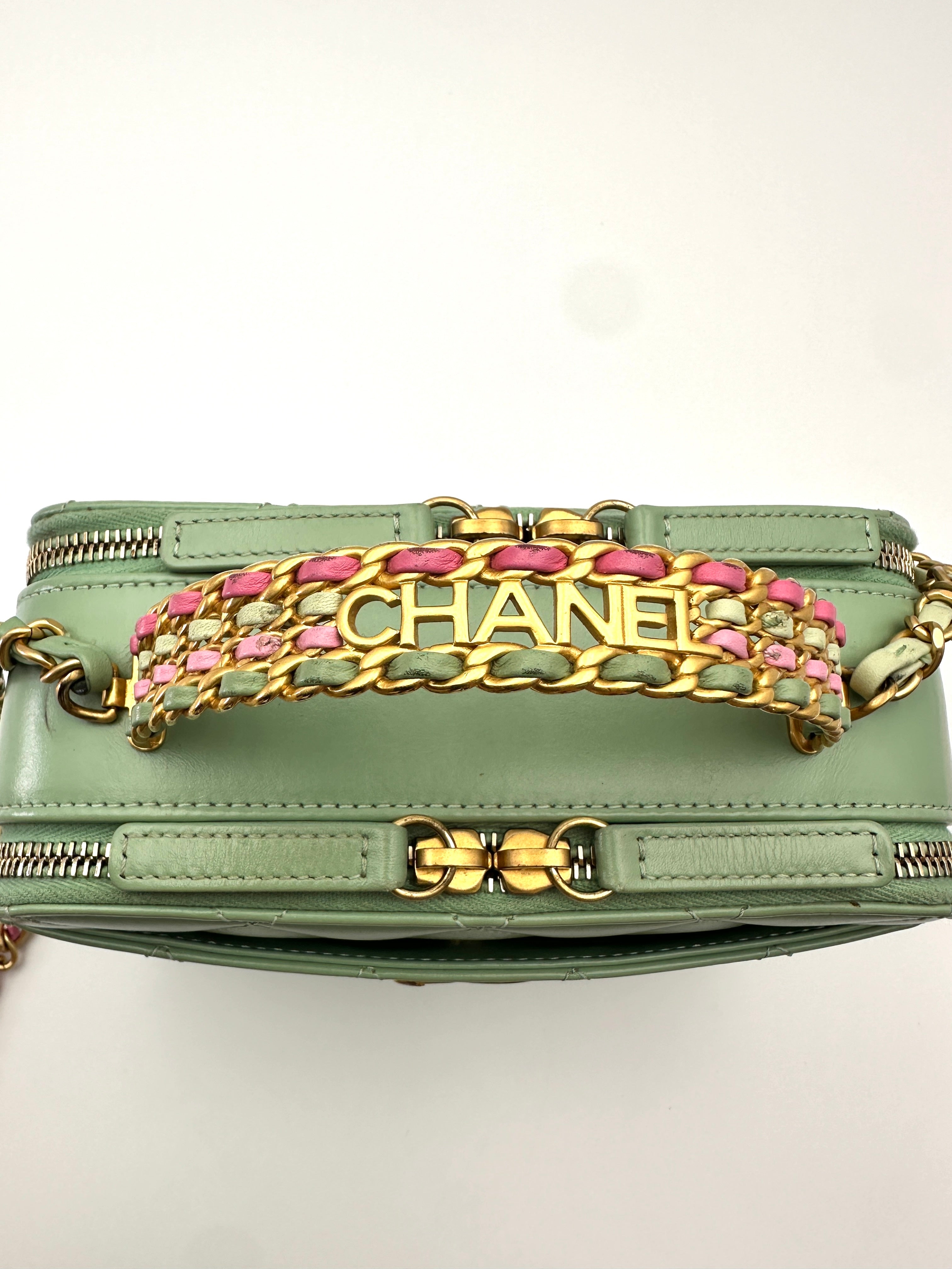 Chanel 24P Blue Quilted Leather Rainbow Handle Bag(TN***XJ) CC2067