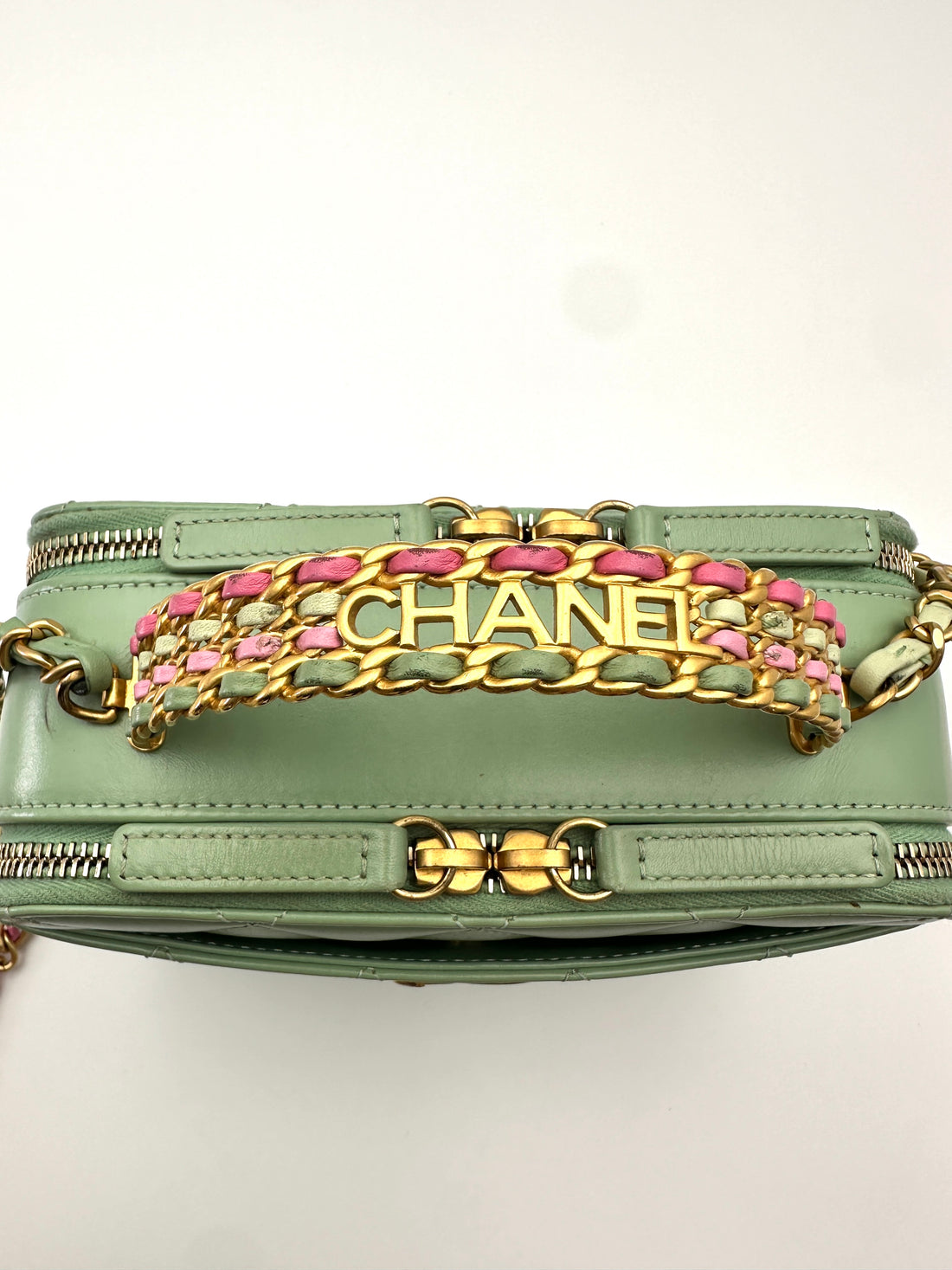 Chanel 24P Blue Quilted Leather Rainbow Handle Bag(TN***XJ) CC2067