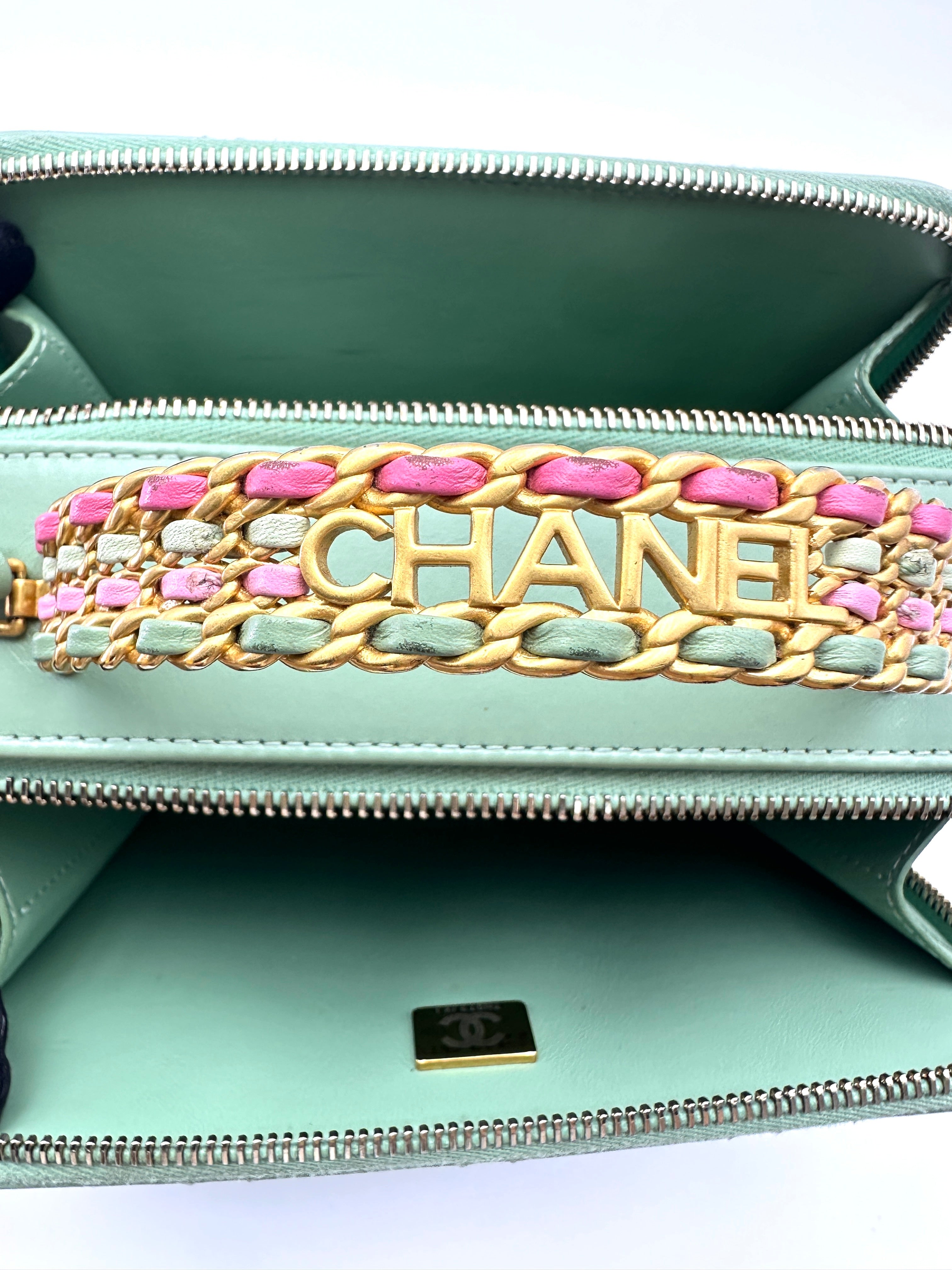 Chanel 24P Blue Quilted Leather Rainbow Handle Bag(TN***XJ) CC2067
