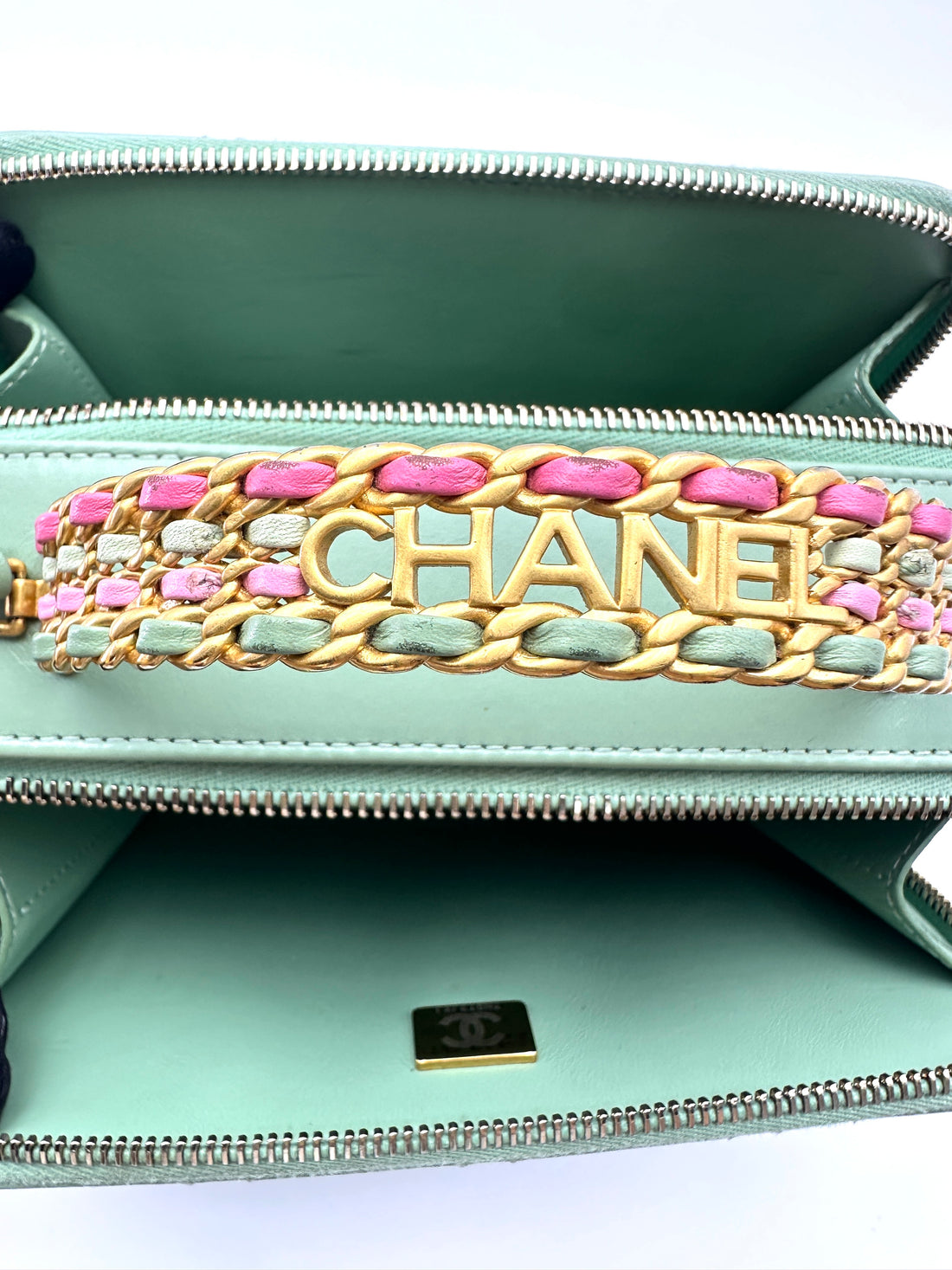 Chanel 24P Blue Quilted Leather Rainbow Handle Bag(TN***XJ) CC2067