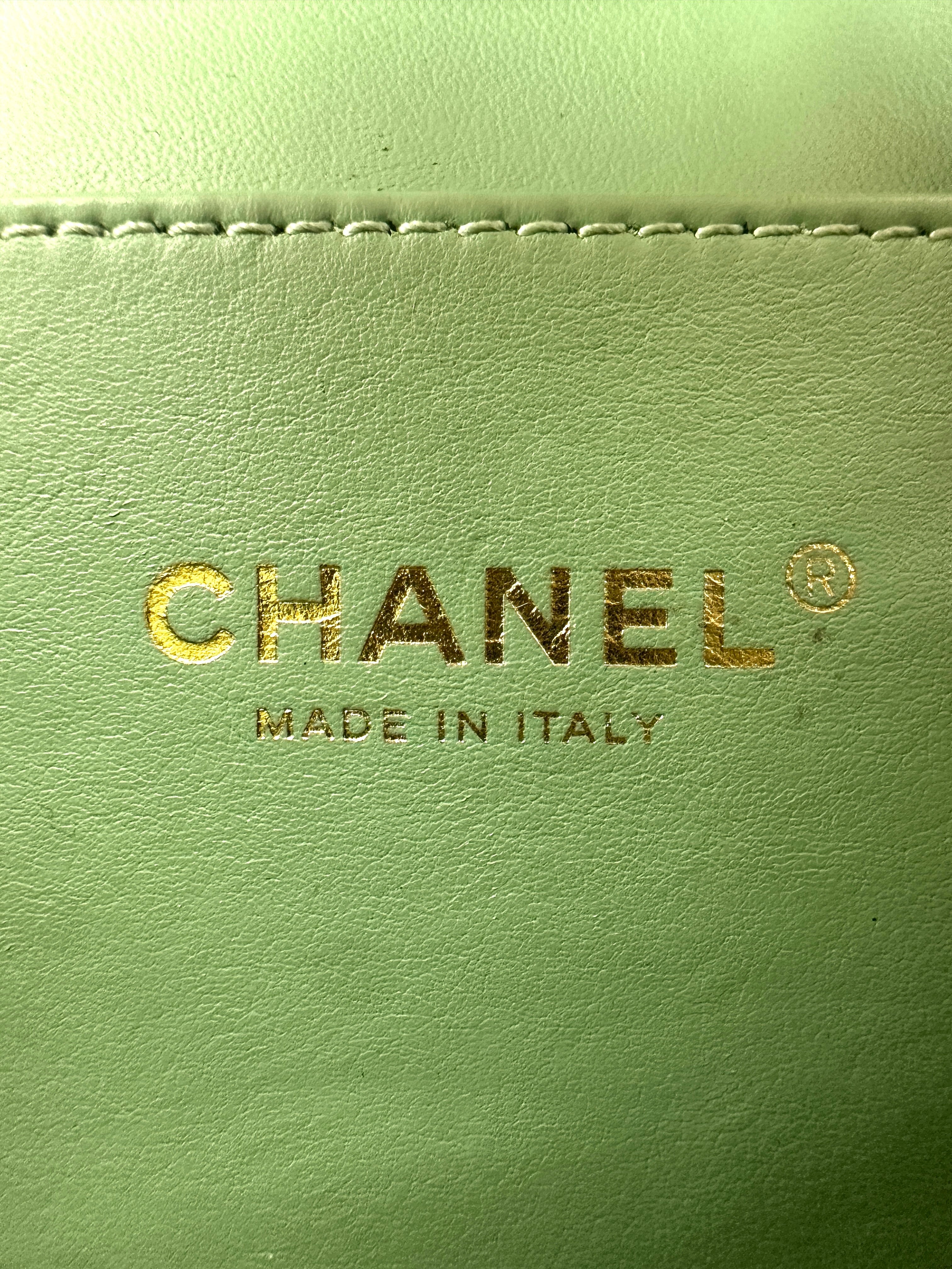 Chanel 24P Blue Quilted Leather Rainbow Handle Bag(TN***XJ) CC2067