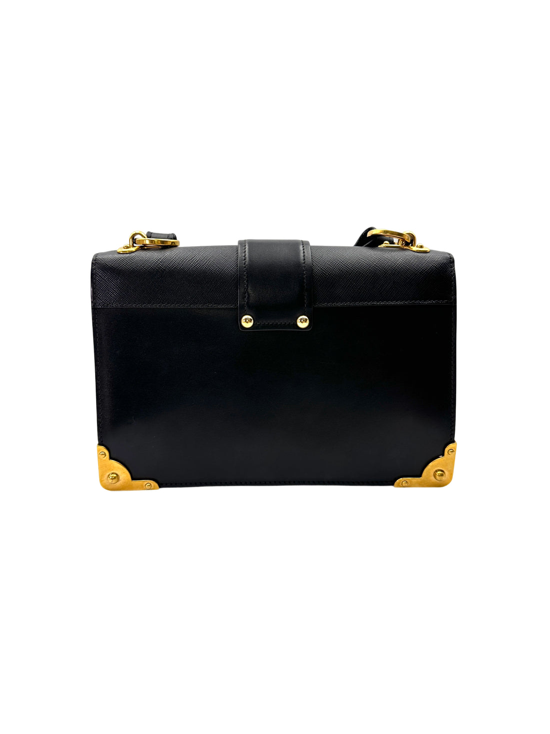 Prada Cahier Black Leather Shoulder Bag PR415