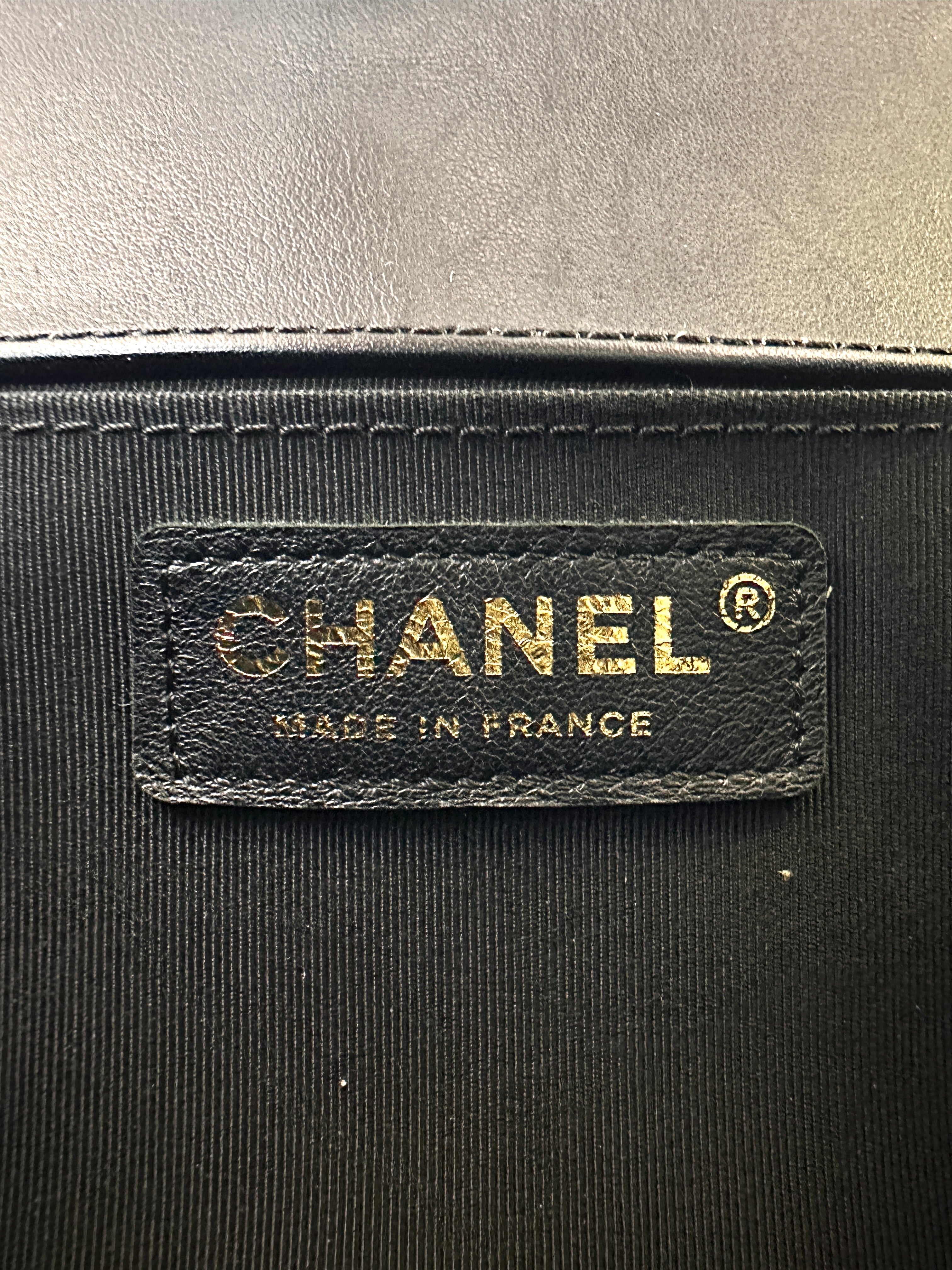 Chanel LeBoy Black/Beige Braided Chevron Leather Medium Size Flap Bag With Gold Buckle(28***51) CC2069