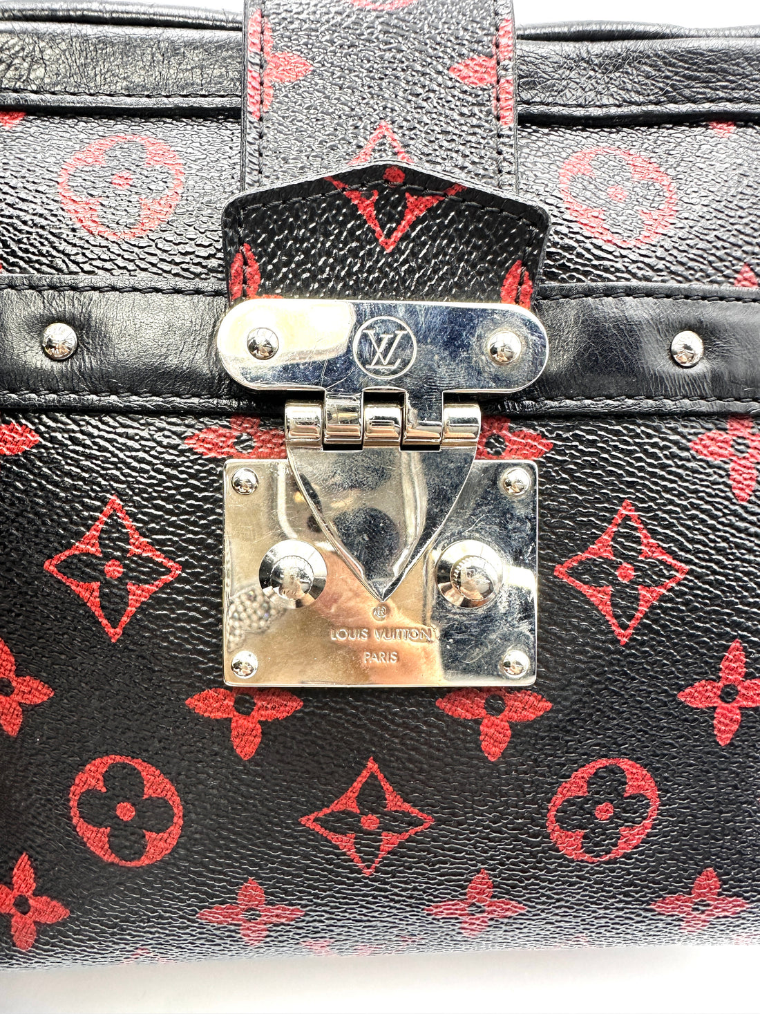 Louis Vuitton Petite Malle Black/Red Monogram Infrarouge Soft Bag LV2899