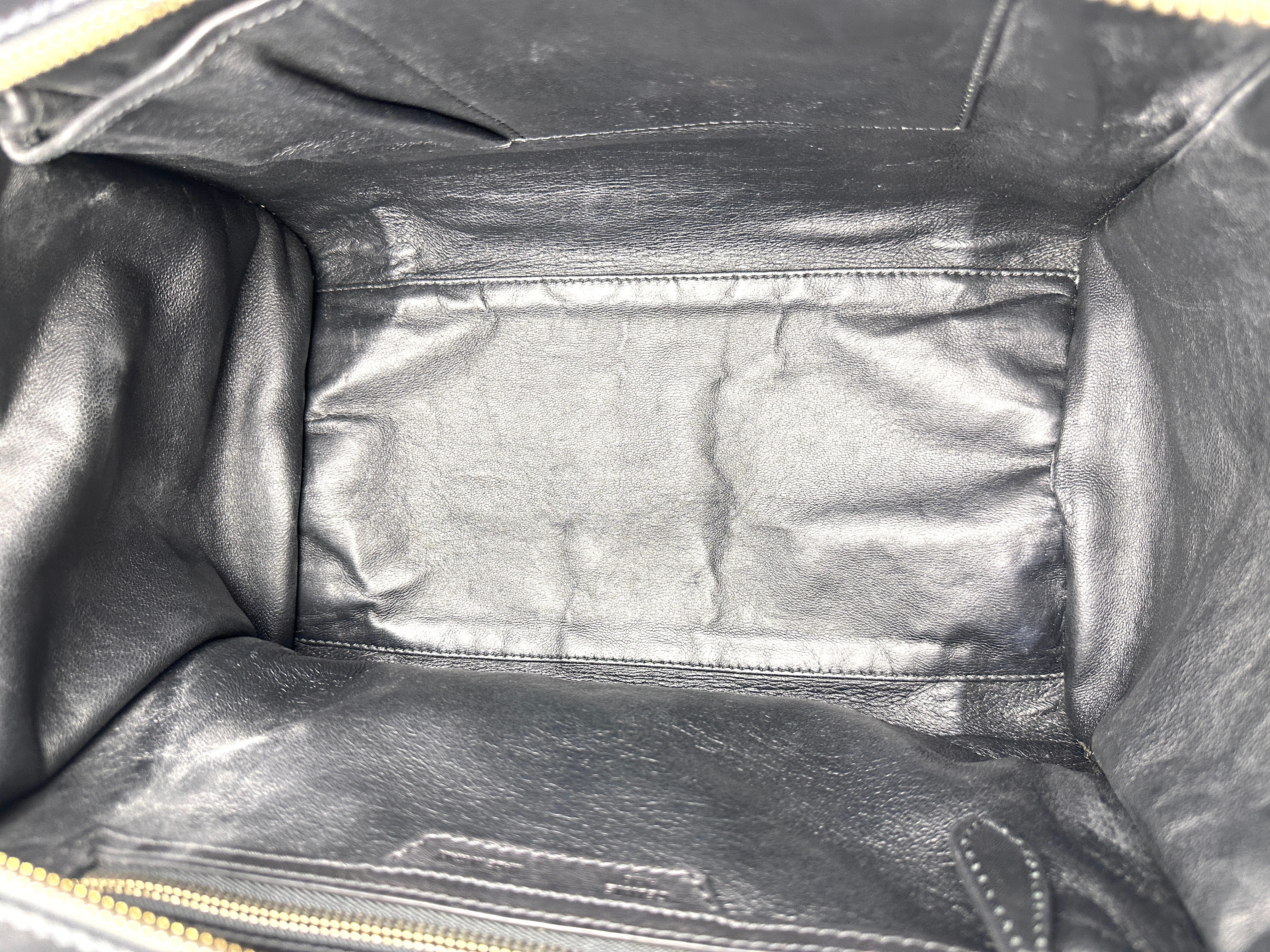 Celine Luggage Black/Beige Leather Handle Bag CE168