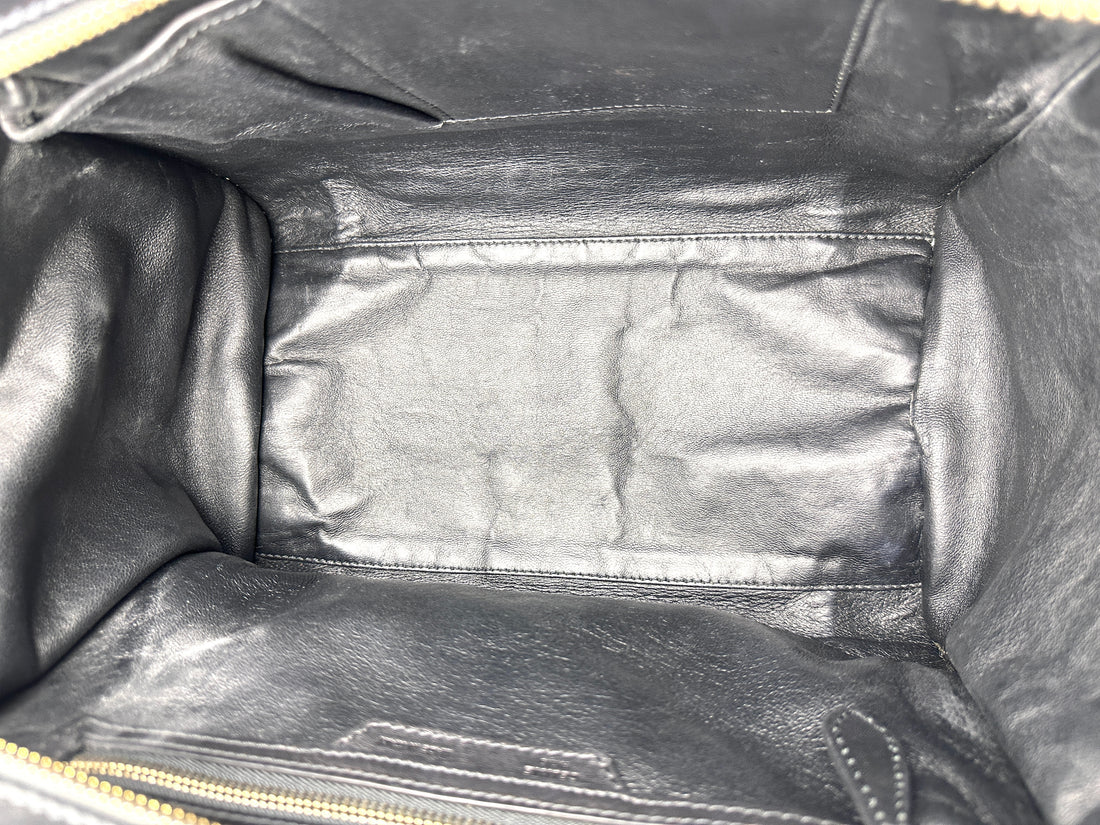 Celine Luggage Black/Beige Leather Handle Bag CE168