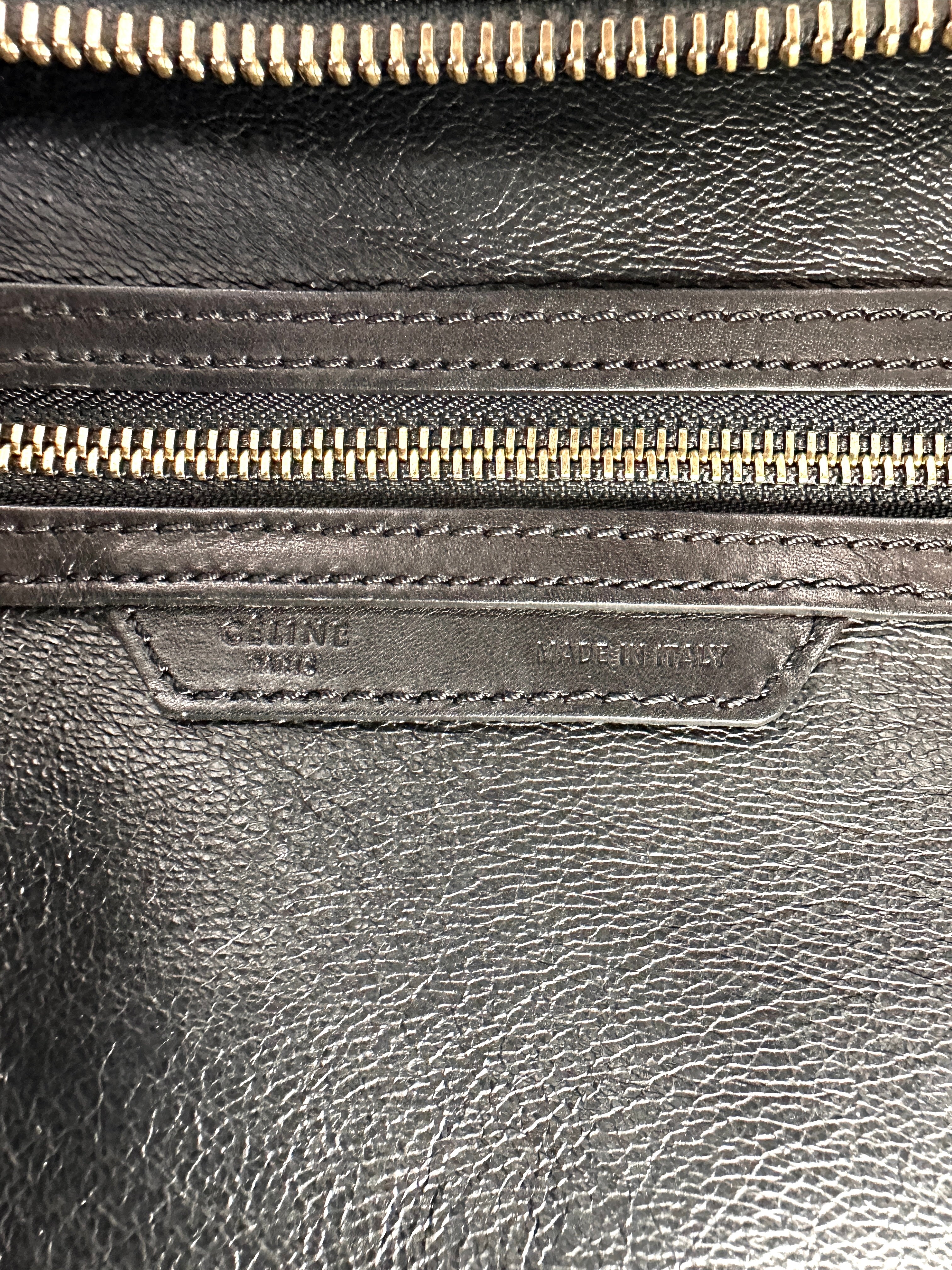 Celine Luggage Black/Beige Leather Handle Bag CE168