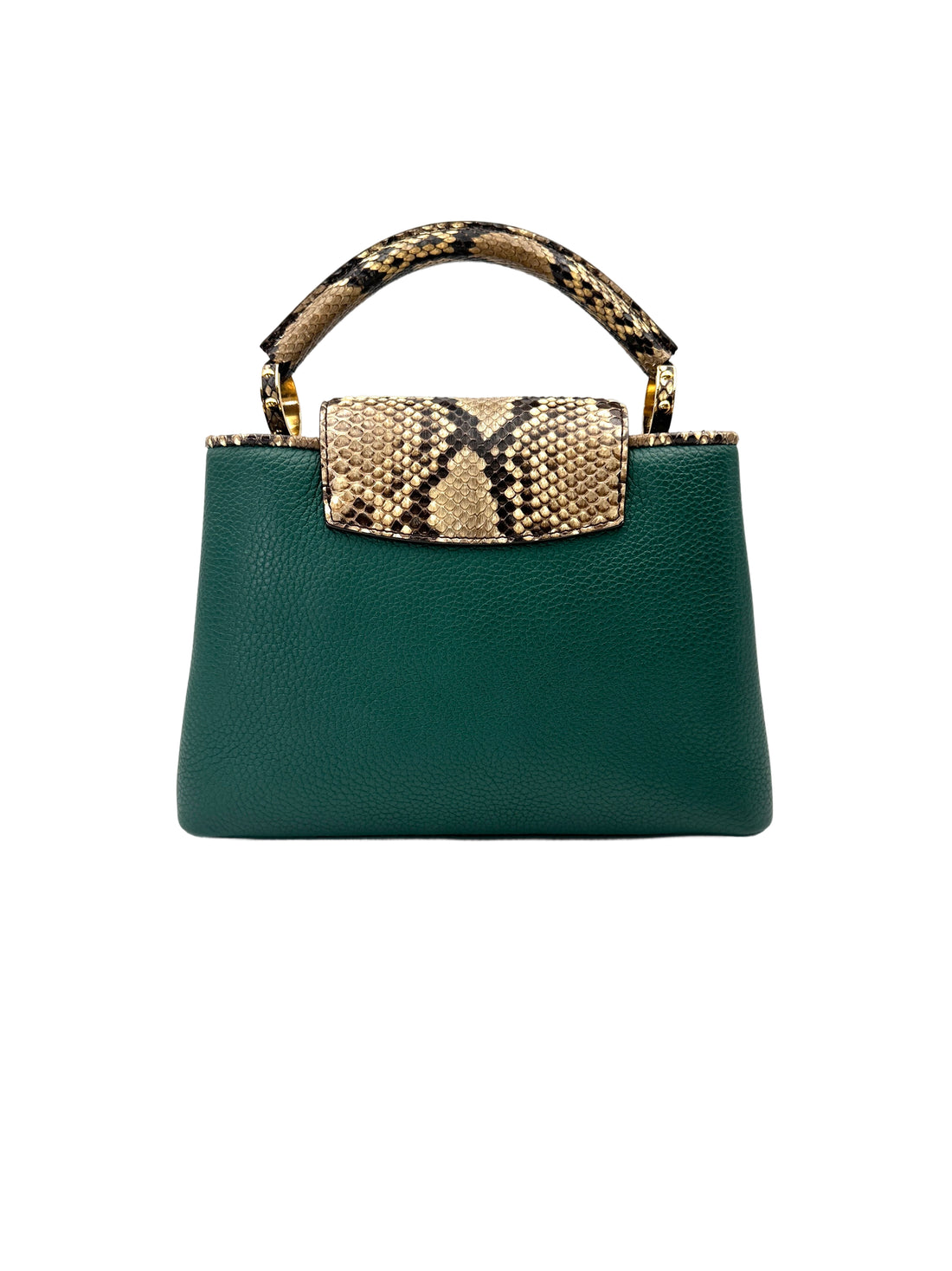 Louis Vuitton Capucines BB Green Leather Python Handle Bag LV2906