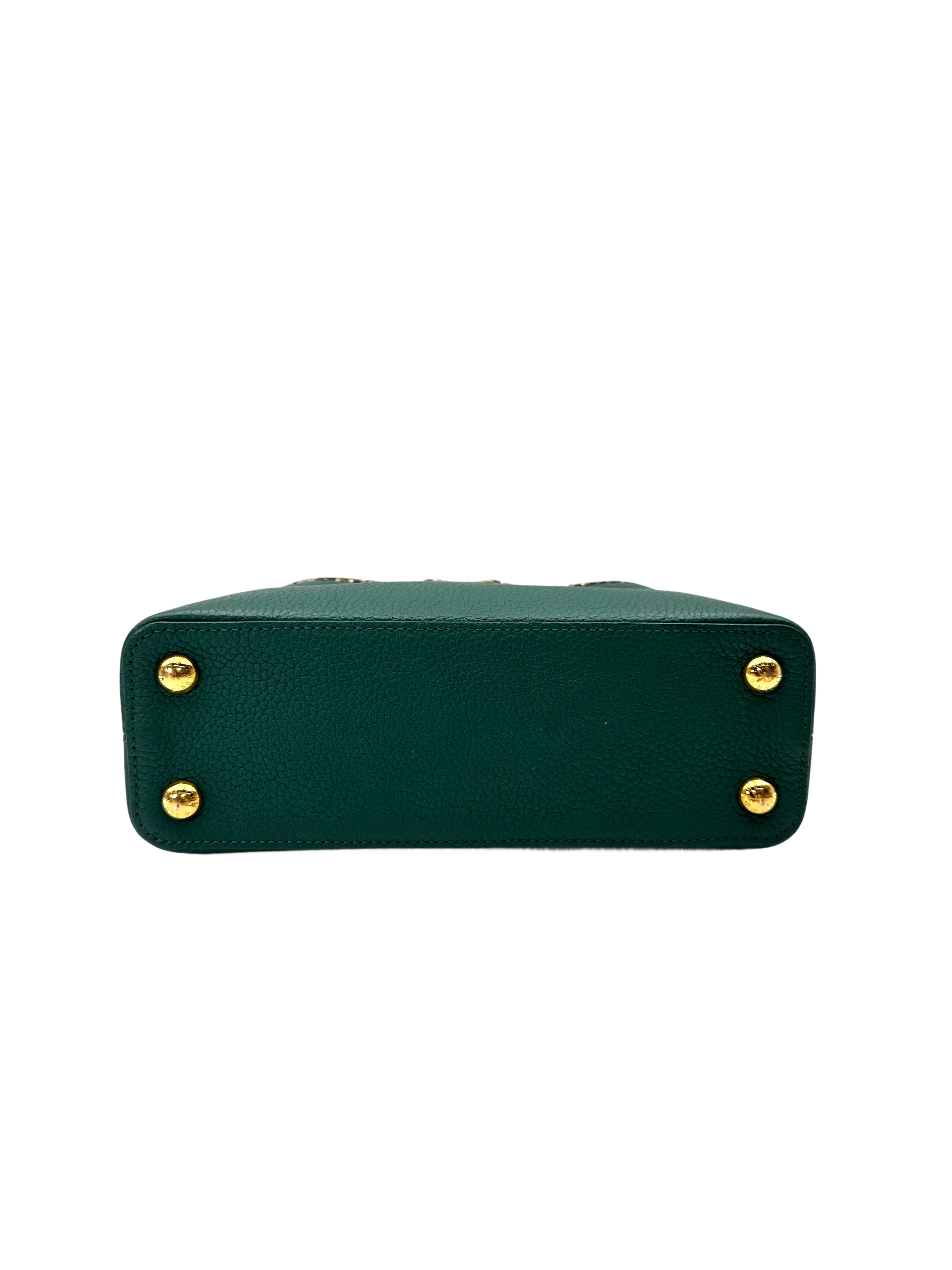 Louis Vuitton Capucines BB Green Leather Python Handle Bag LV2906