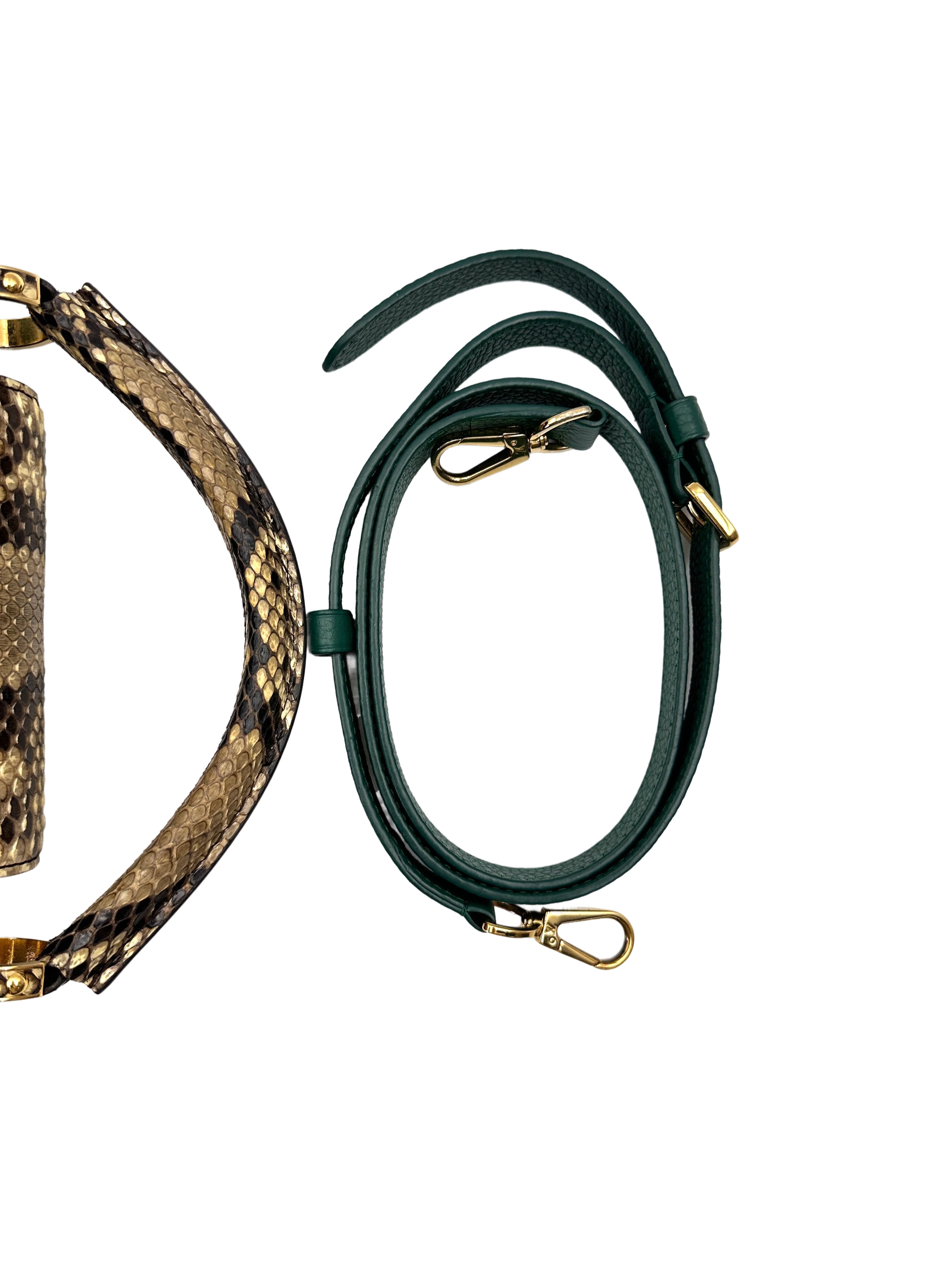 Louis Vuitton Capucines BB Green Leather Python Handle Bag LV2906