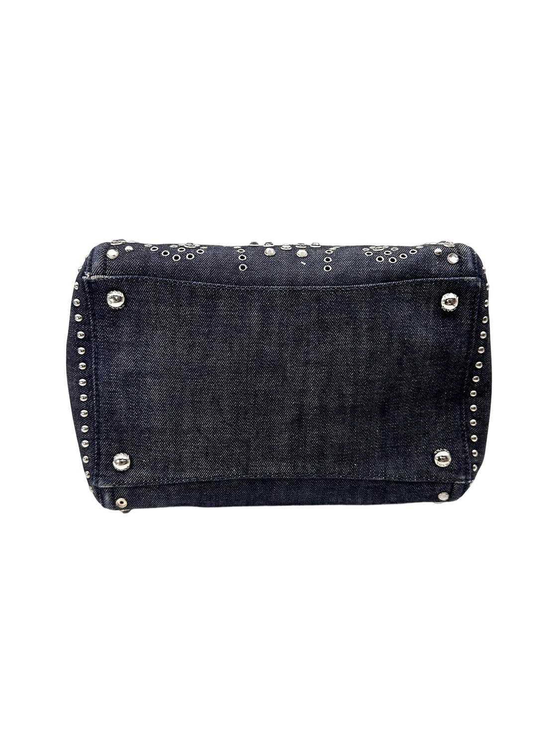 Prada Denim Crystal Rhinestone Studded Handle Bag PR412