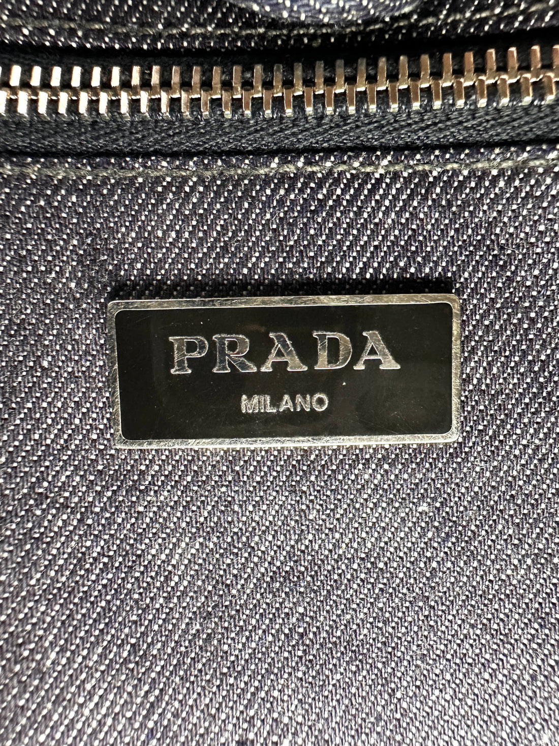 Prada Denim Crystal Rhinestone Studded Handle Bag PR412