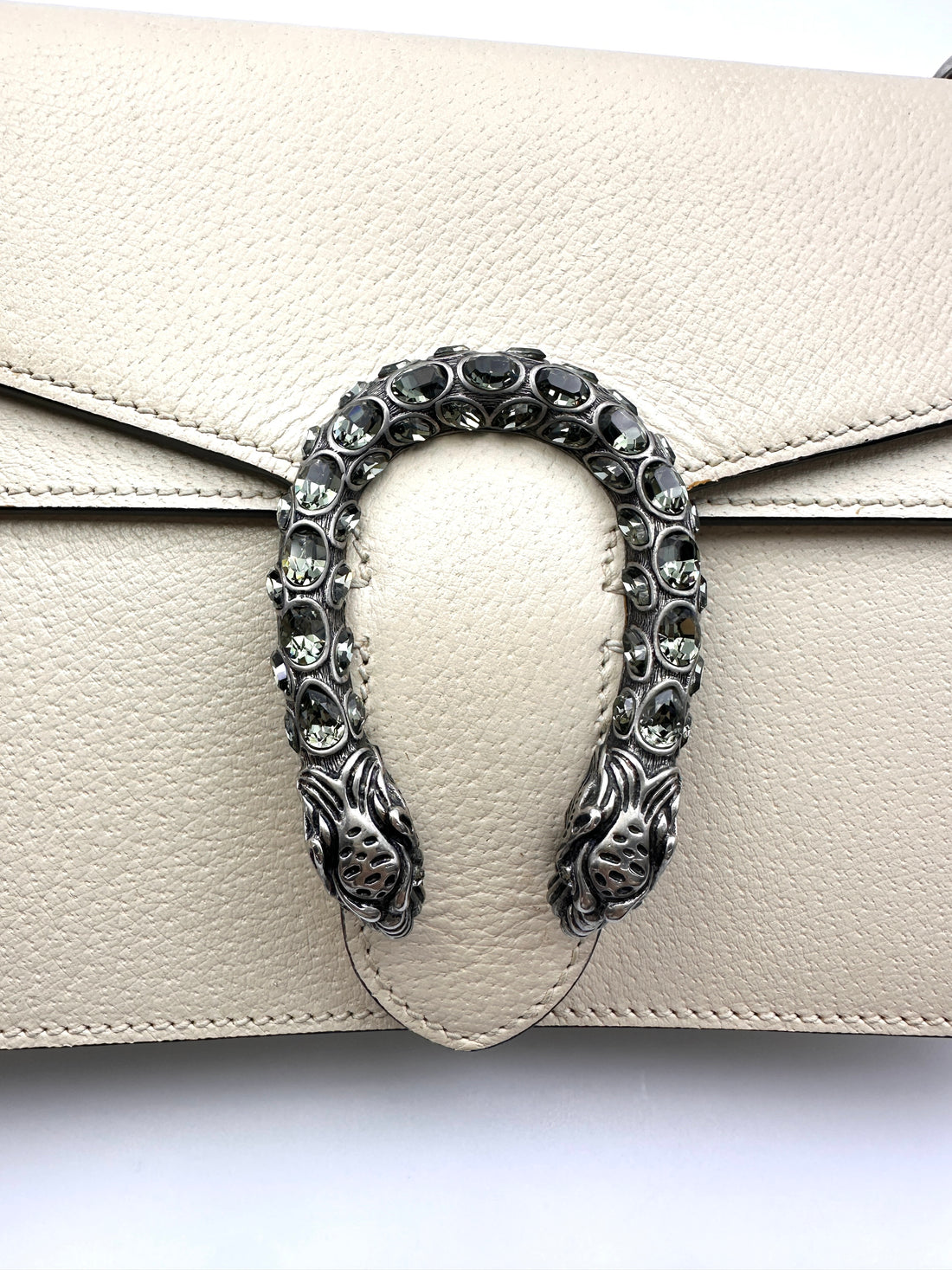 Gucci Dionysus White Leather Medium Size Shoulder Bag GG1158