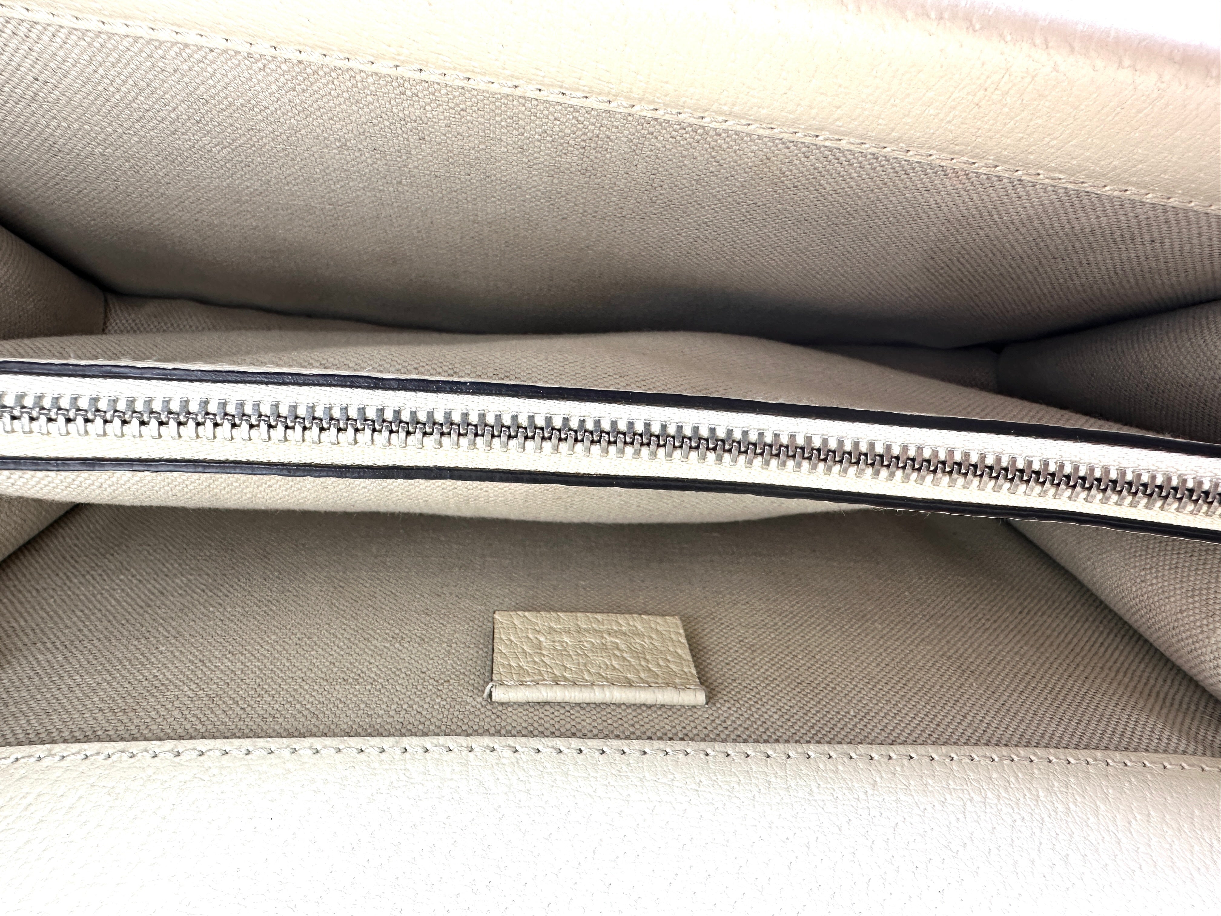 Gucci Dionysus White Leather Medium Size Shoulder Bag GG1158