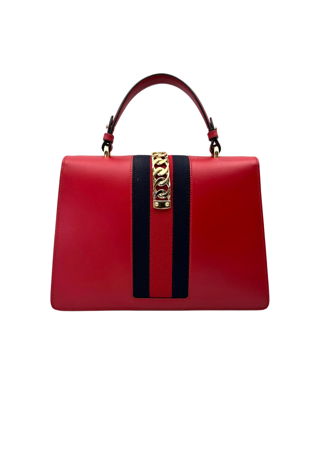 Gucci Sylvie Red Leather Large Size Shoulder Bag GG1157