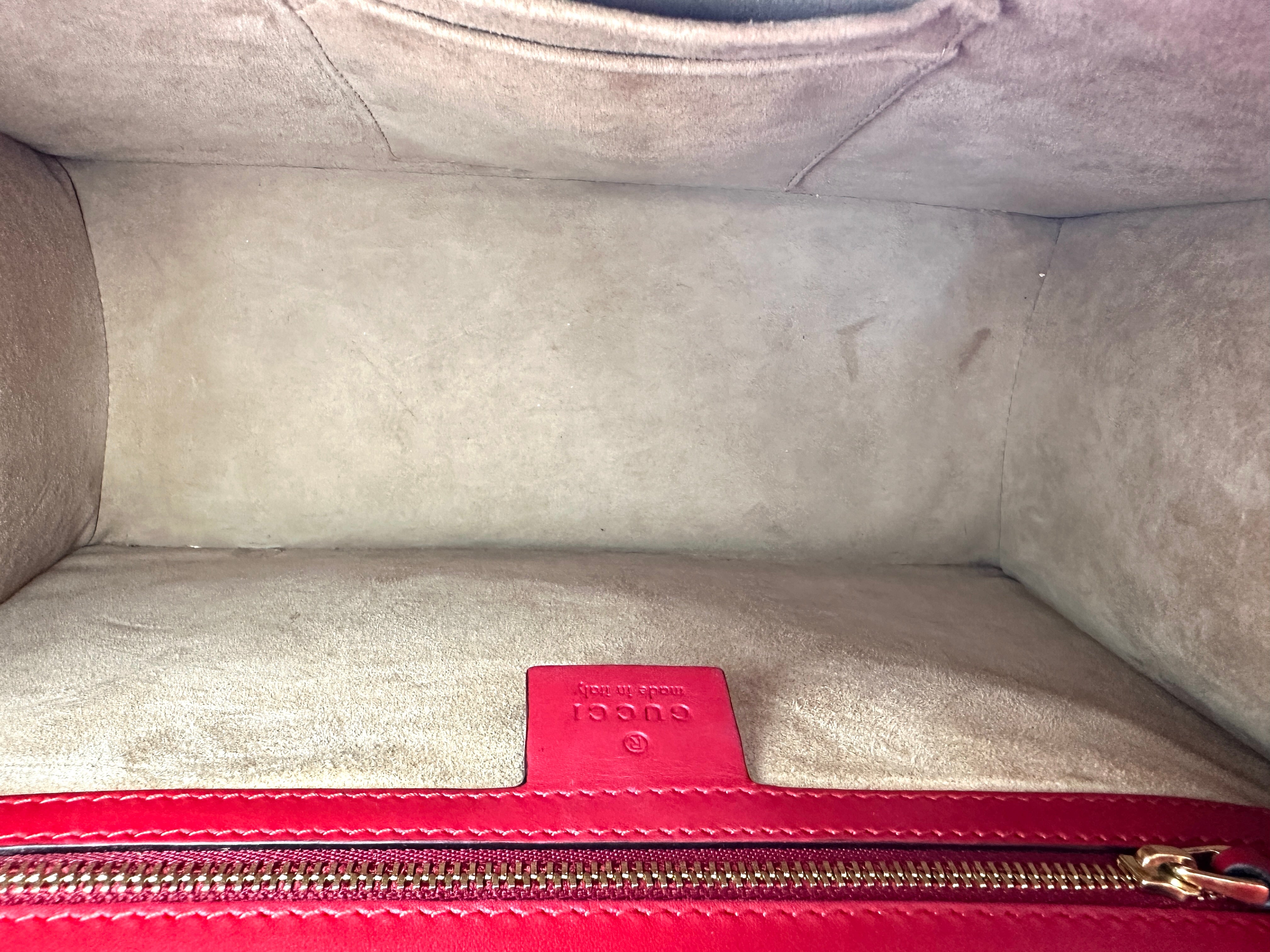 Gucci Sylvie Red Leather Large Size Shoulder Bag GG1157