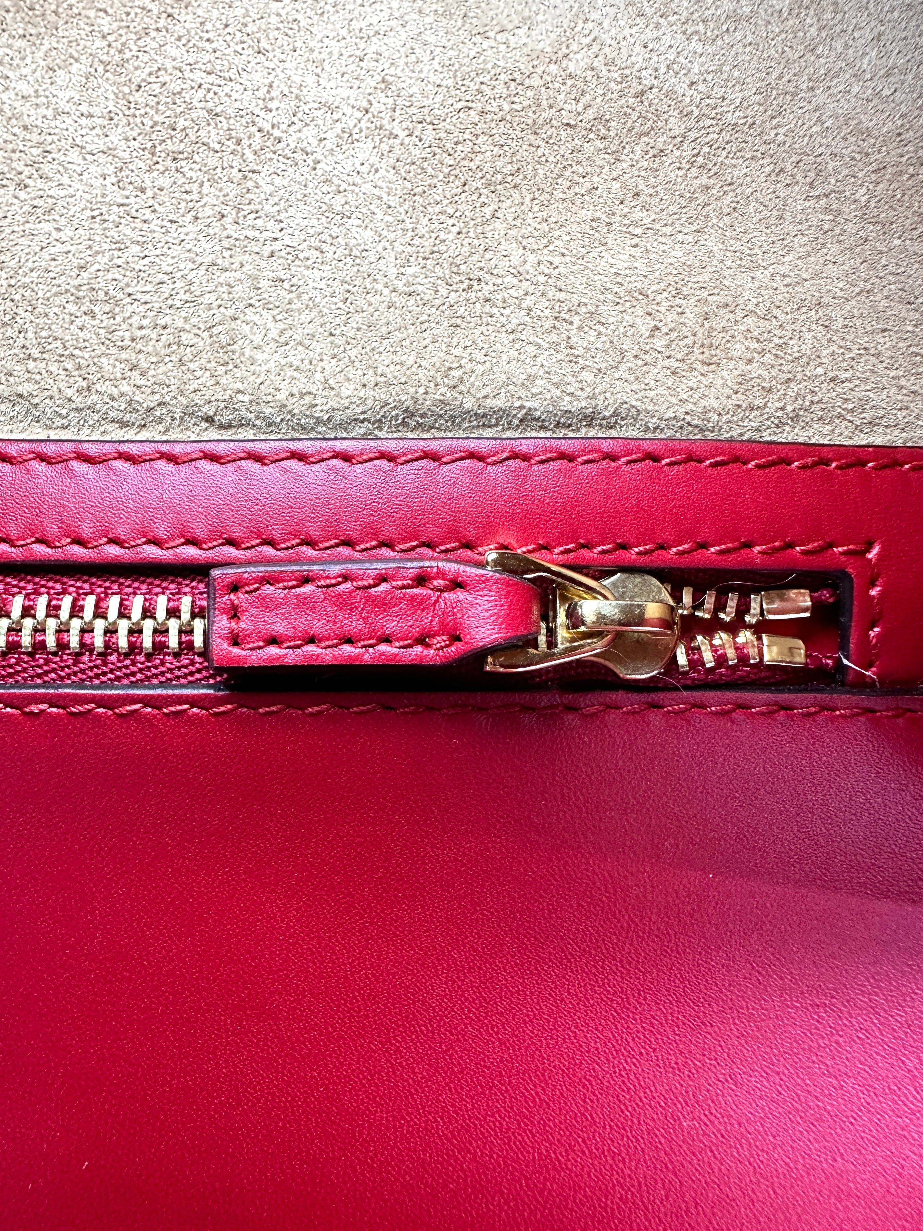 Gucci Sylvie Red Leather Large Size Shoulder Bag GG1157