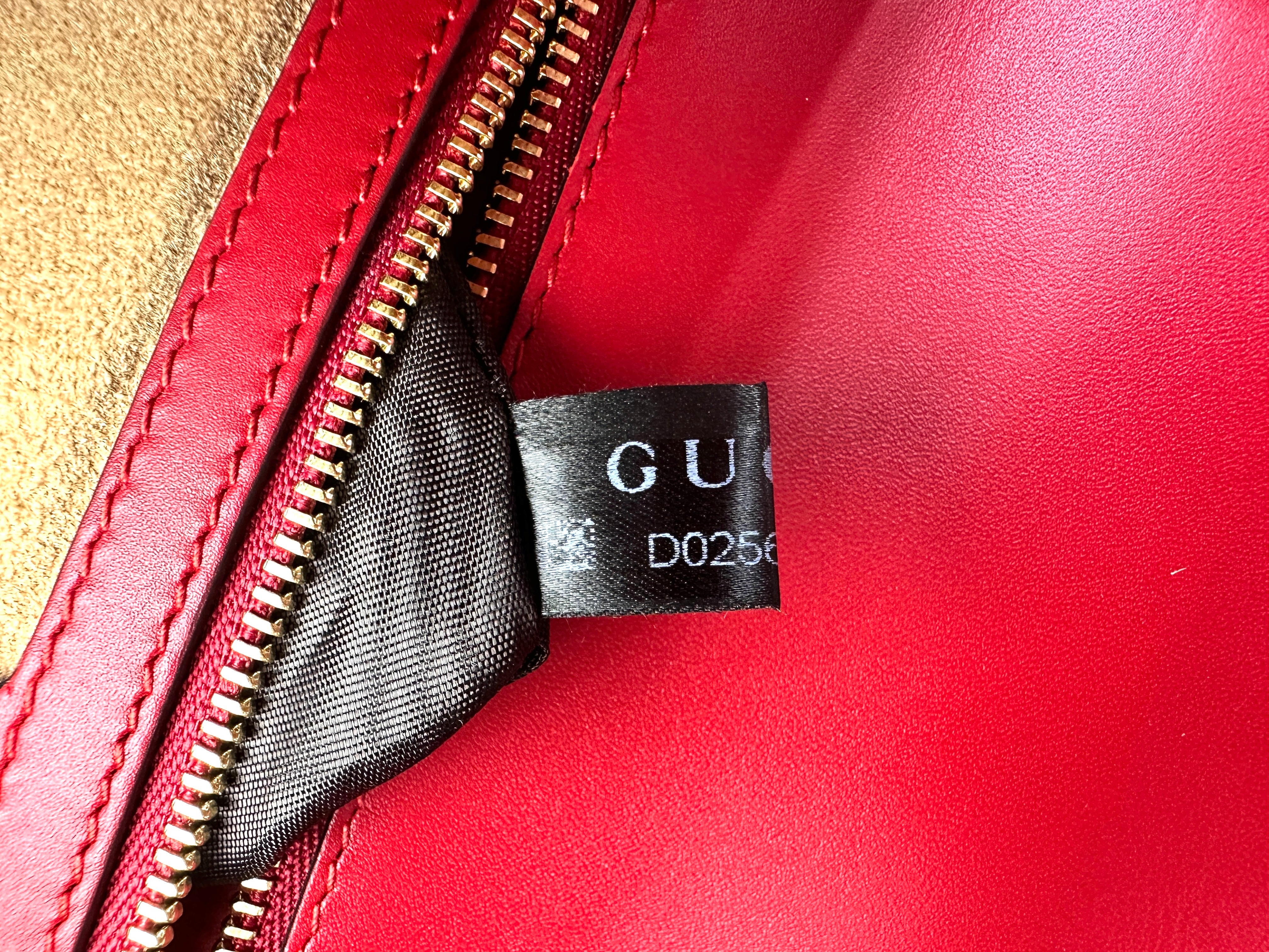 Gucci Sylvie Red Leather Large Size Shoulder Bag GG1157
