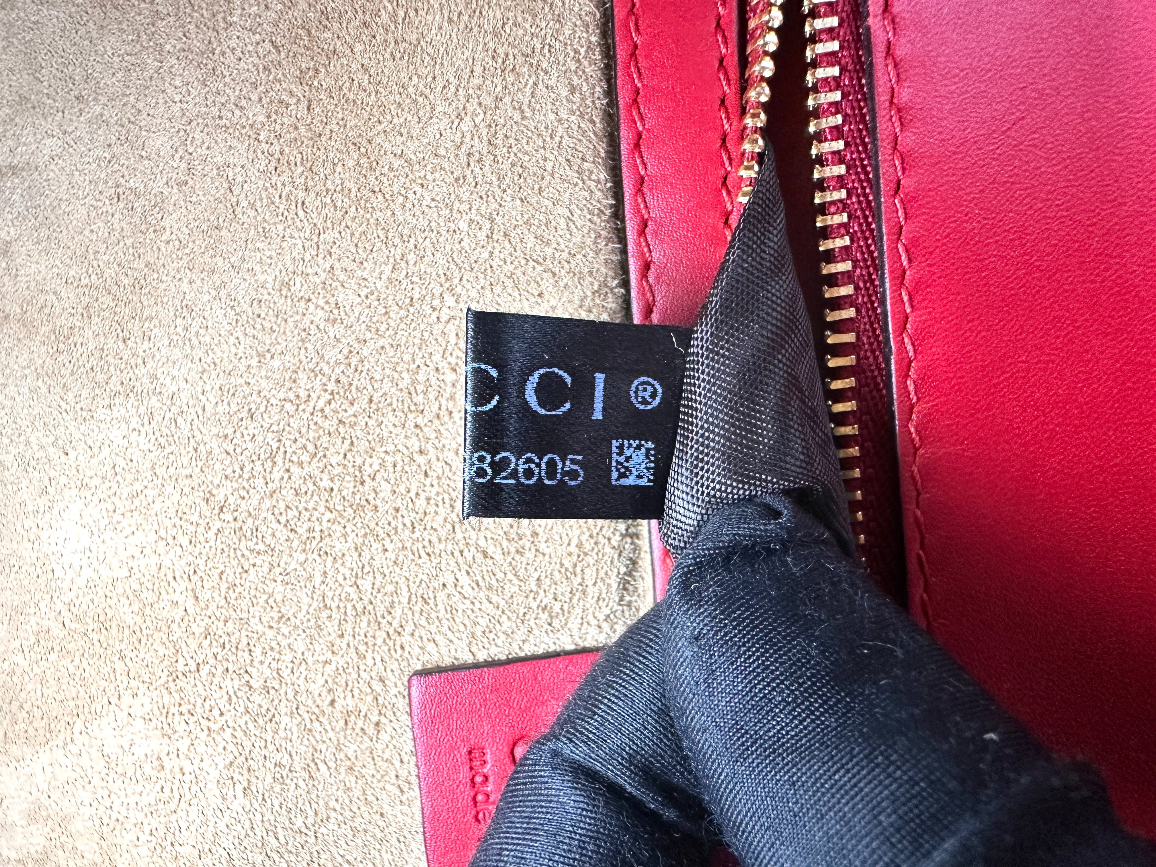 Gucci Sylvie Red Leather Large Size Shoulder Bag GG1157