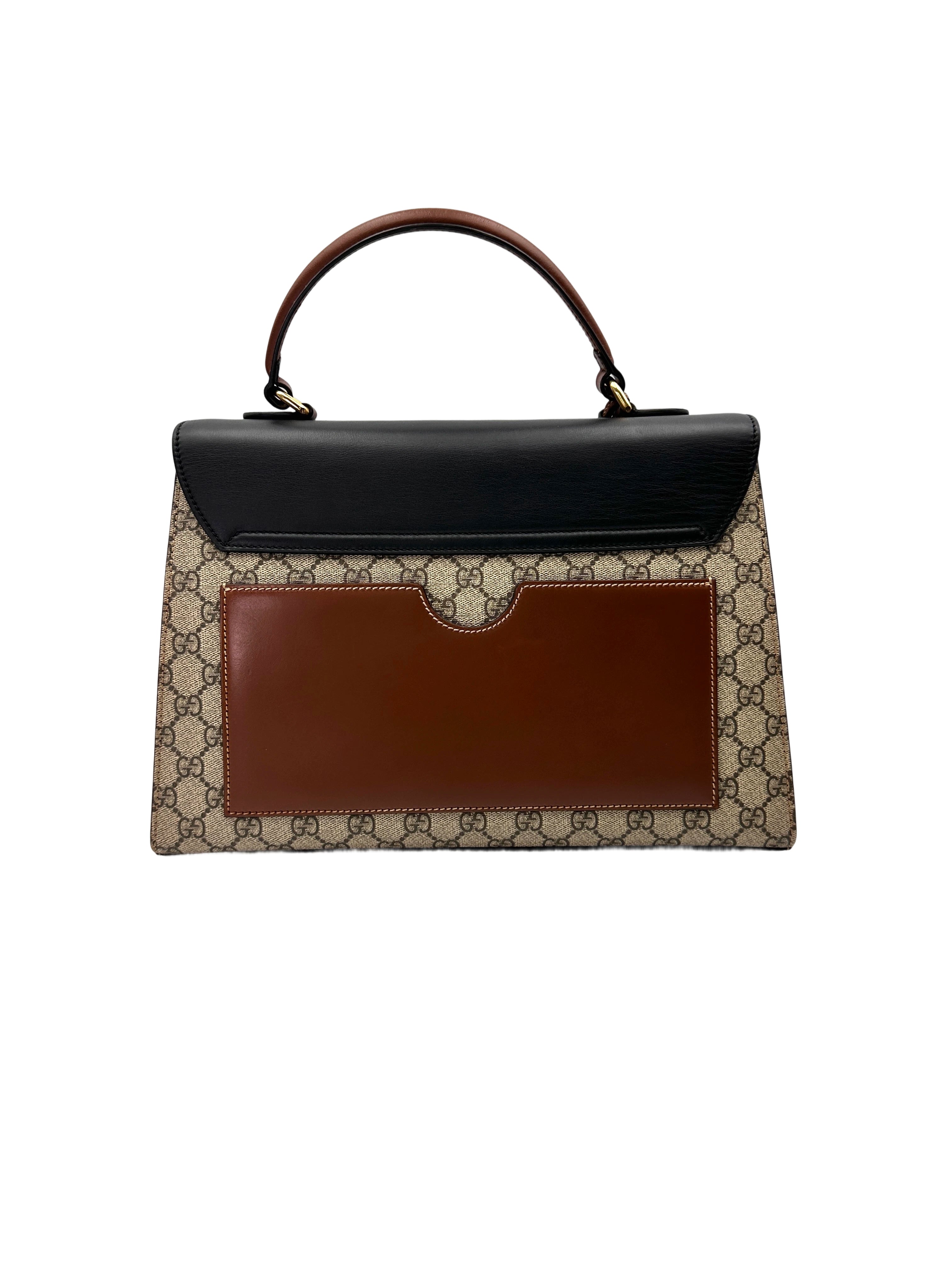 Gucci Padlock GG Canvas & Black Leather Top Handle Bag GG1154