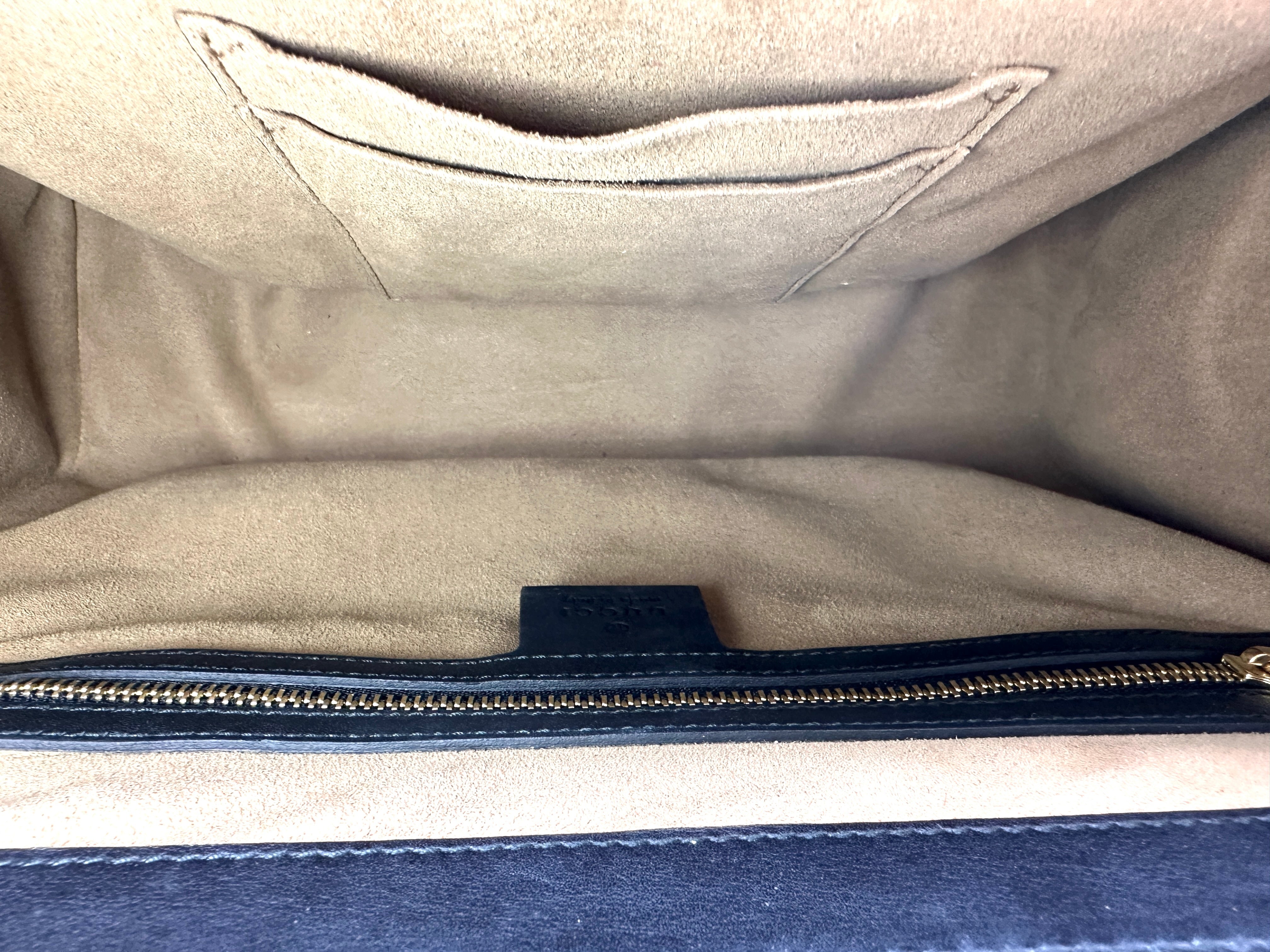 Gucci Padlock GG Canvas & Black Leather Top Handle Bag GG1154