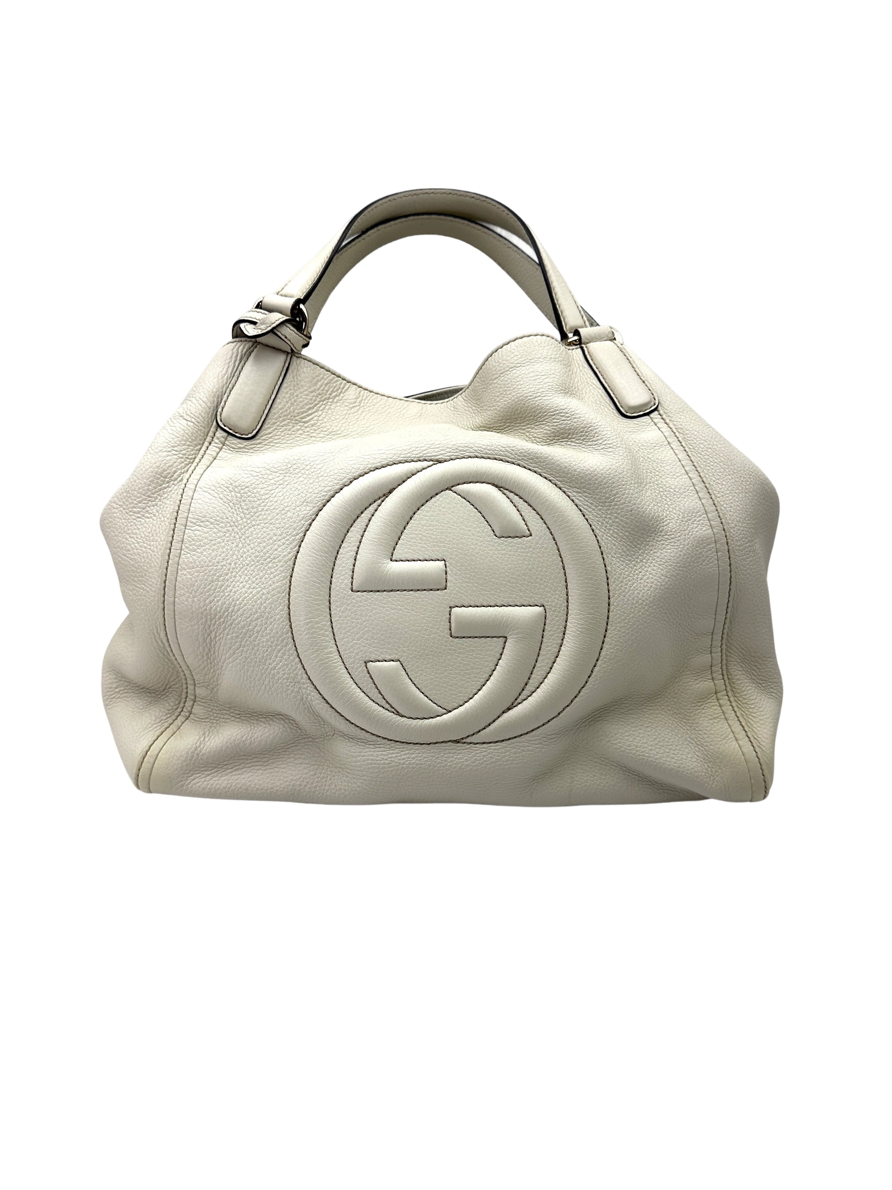Gucci Soho White Leather Hobo Bag GG1159