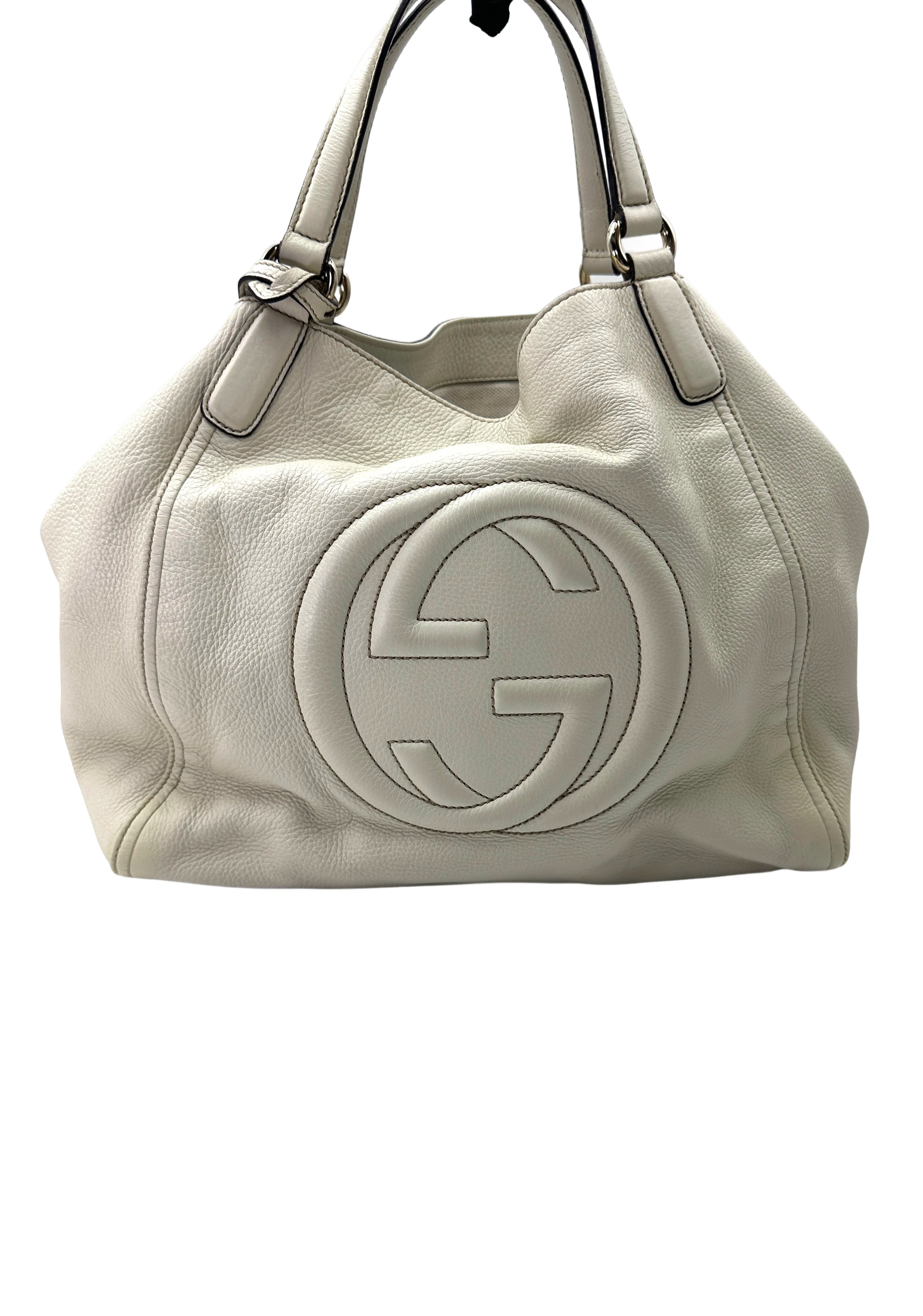 Gucci Soho White Leather Hobo Bag GG1159