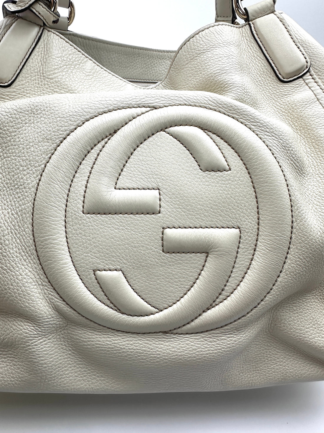 Gucci Soho White Leather Hobo Bag GG1159