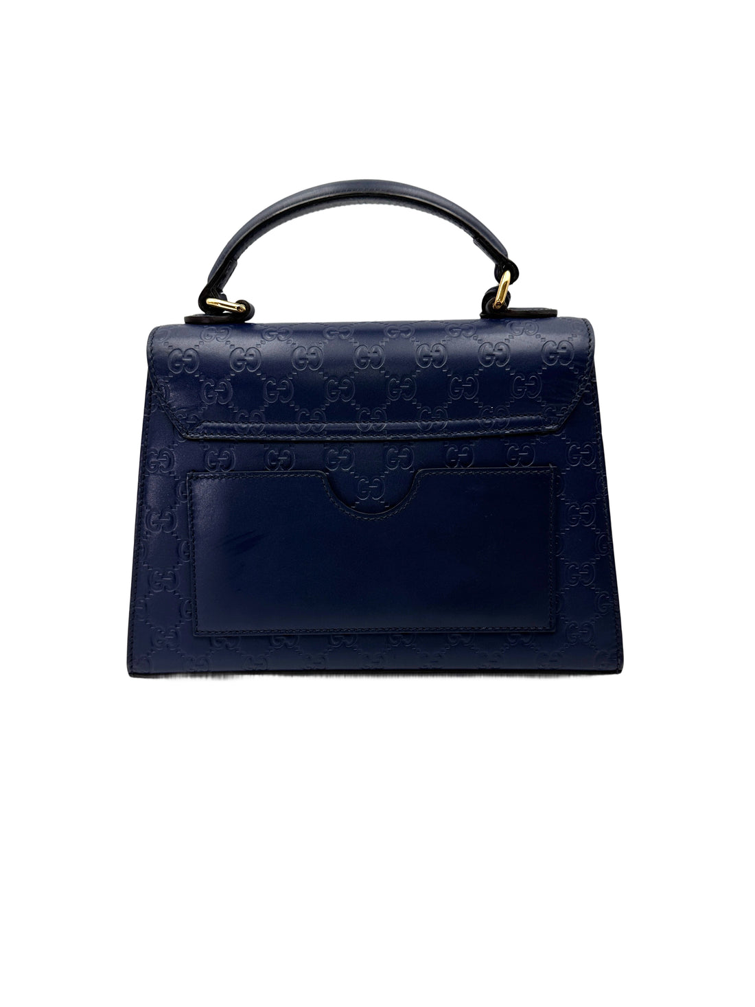 Gucci Padlock Navy Guccissima Leather Top Handle Bag GG1160