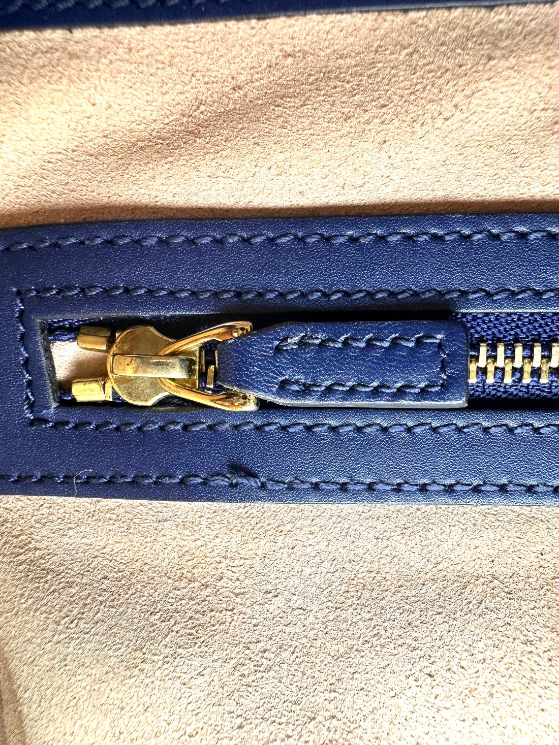 Gucci Padlock Navy Guccissima Leather Top Handle Bag GG1160