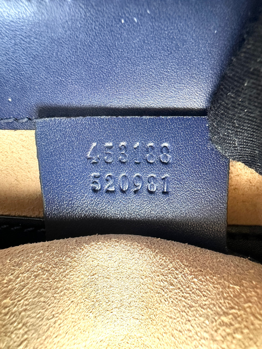 Gucci Padlock Navy Guccissima Leather Top Handle Bag GG1160