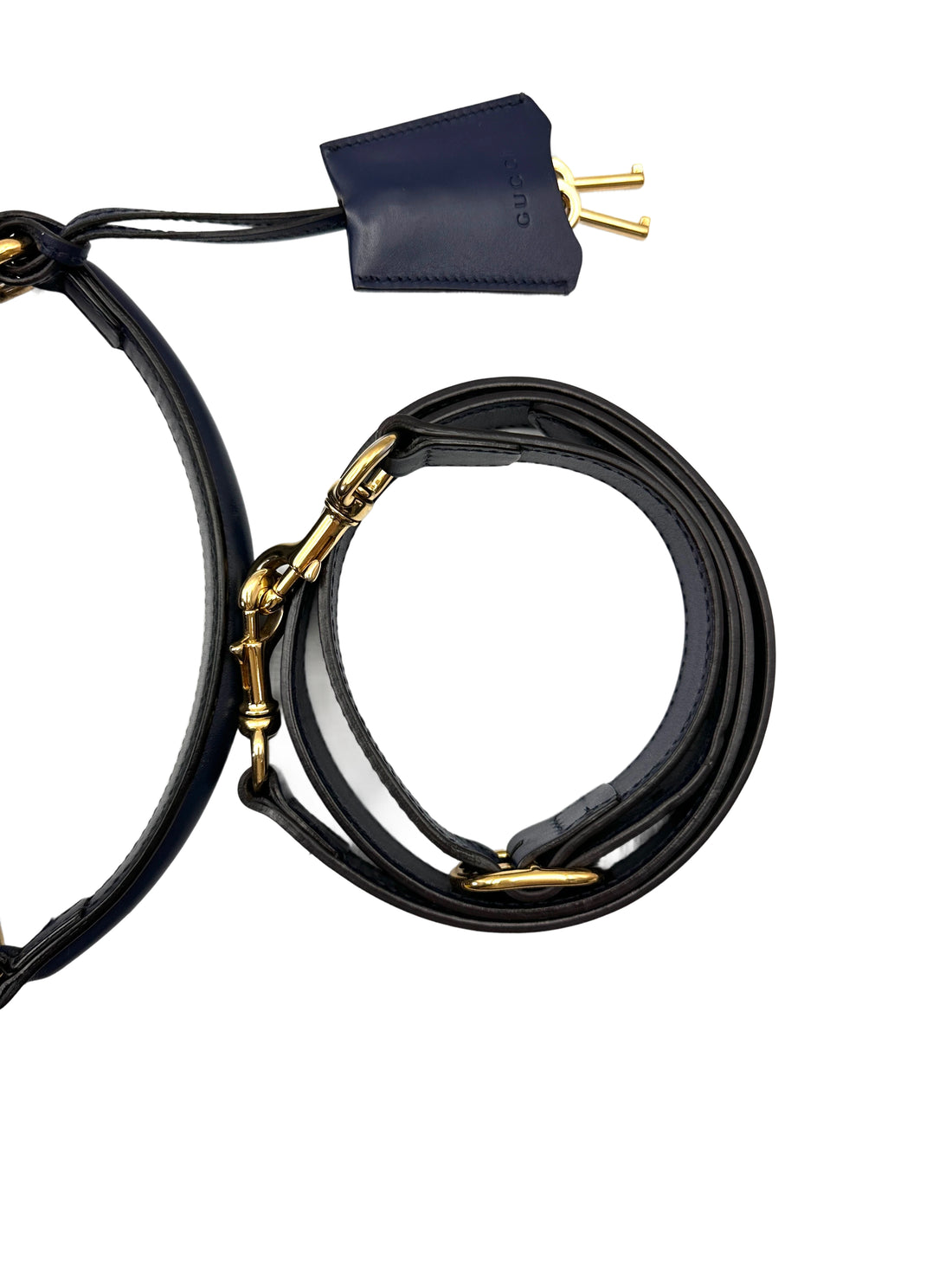 Gucci Padlock Navy Guccissima Leather Top Handle Bag GG1160