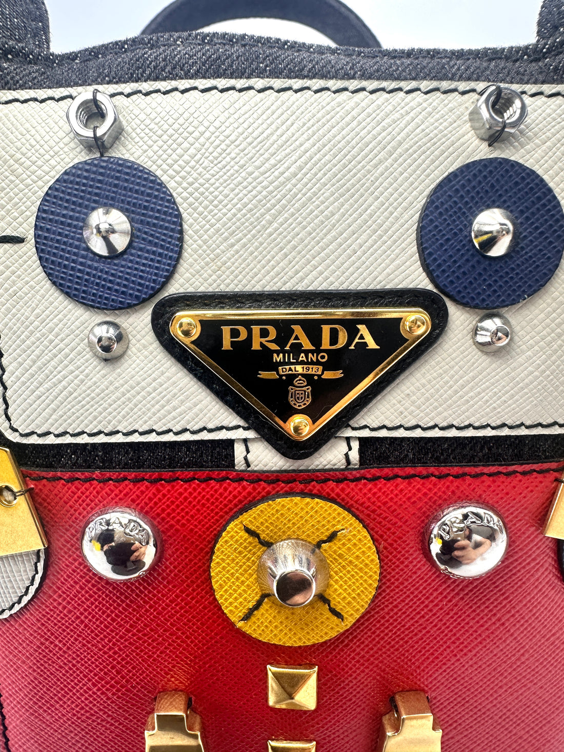 Prada Canapa Robot Denim Handle Bag PR417