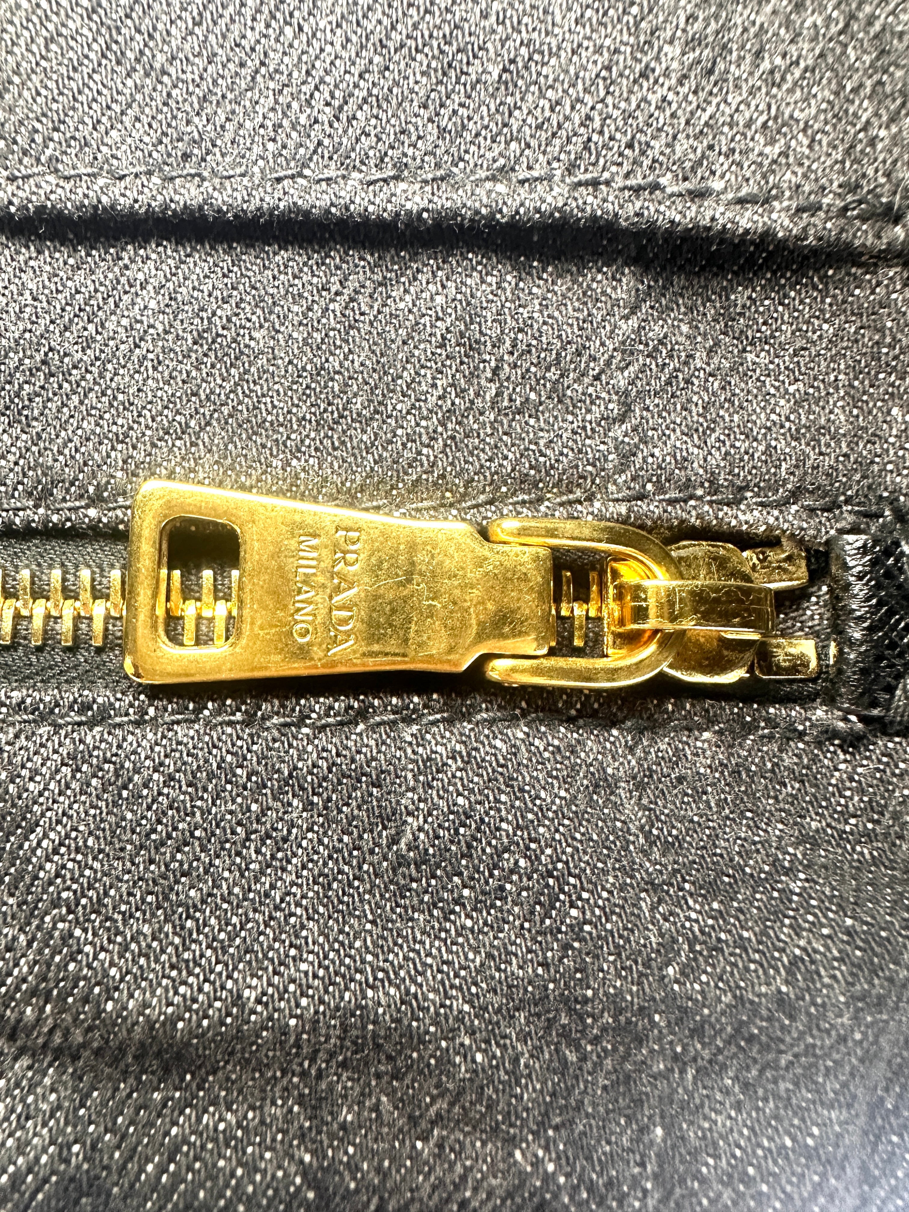 Prada Canapa Robot Denim Handle Bag PR417