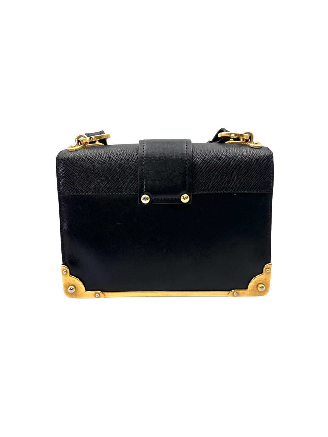 Prada Cahier Black Leather Shoulder Bag PR414