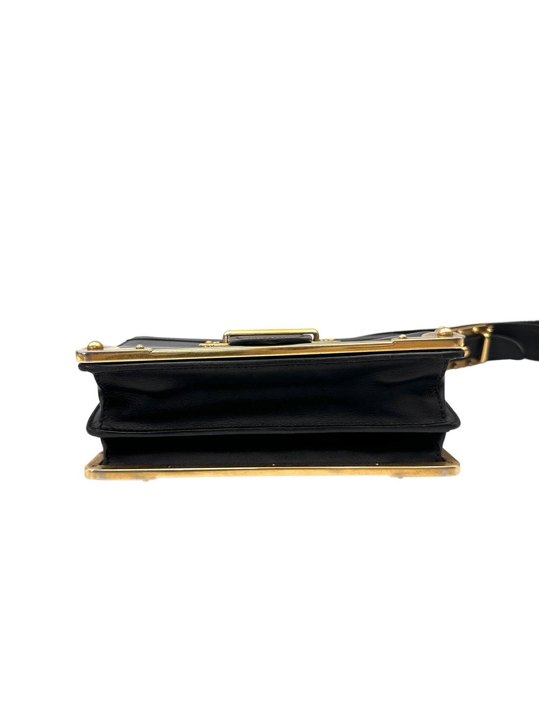 Prada Cahier Black Leather Shoulder Bag PR414